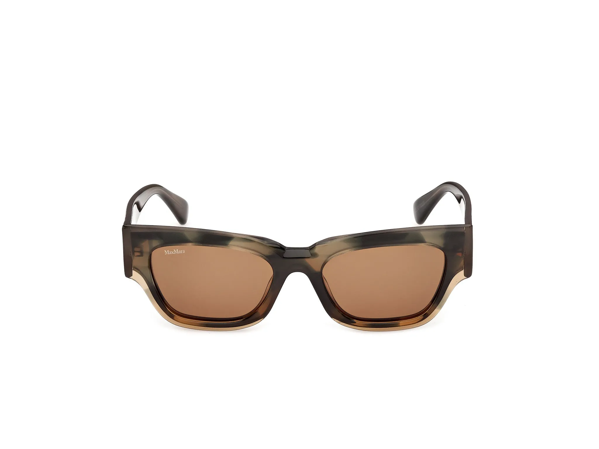 Max Mara MM0211 55E Occhiali da sole Acetato Verde Marrone Geometrica Normale - immagine 2