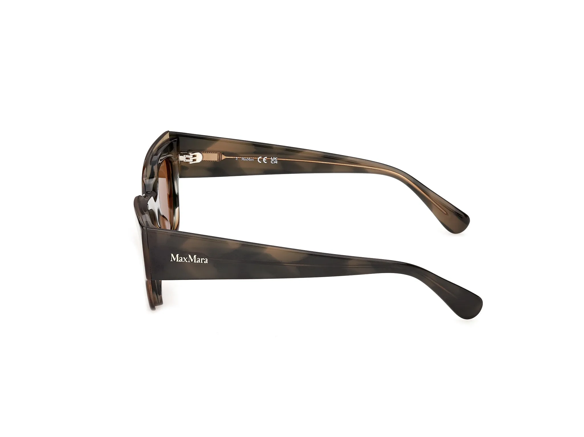 Max Mara MM0211 55E Occhiali da sole Acetato Verde Marrone Geometrica Normale - immagine 3