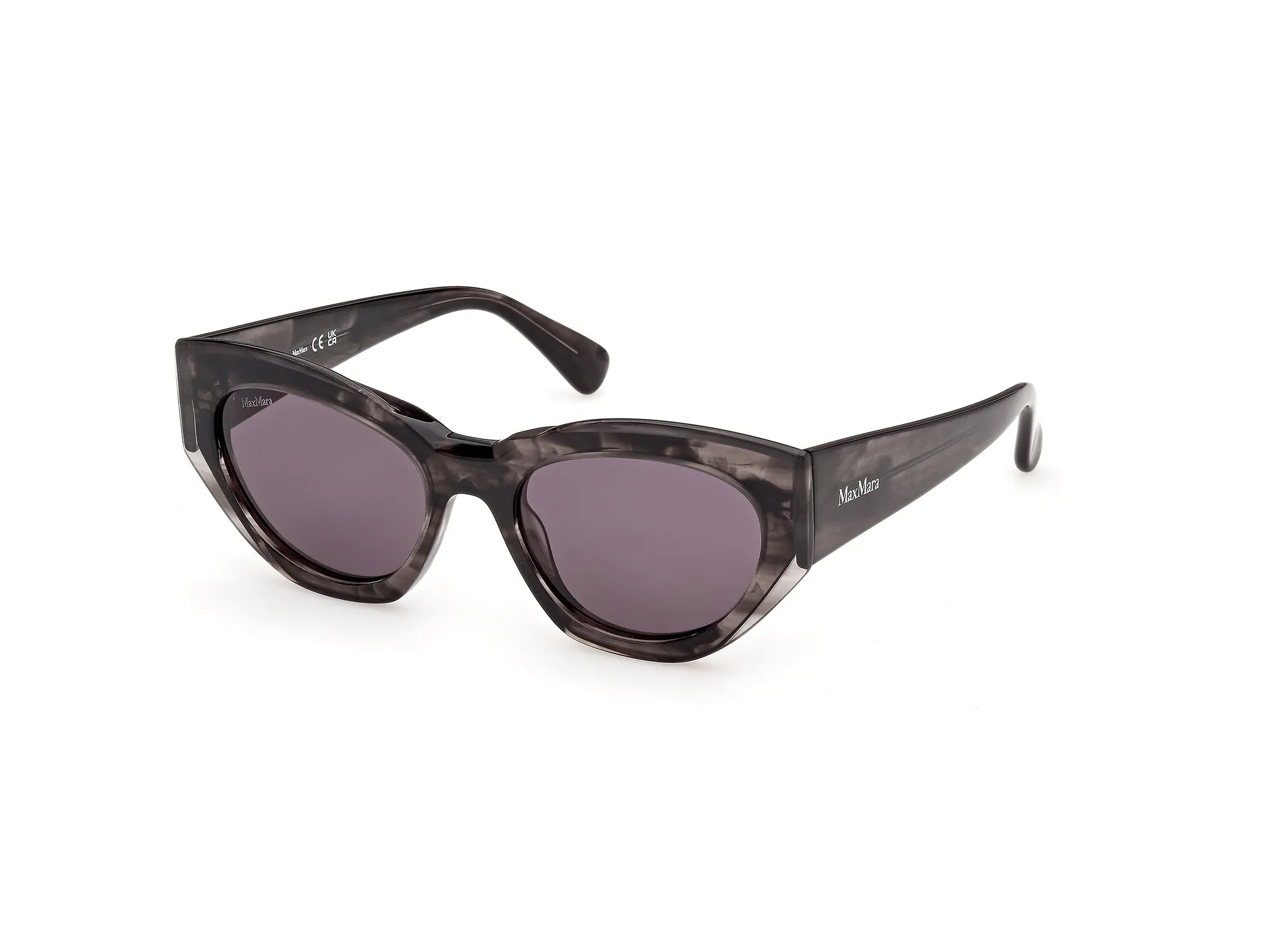 Max Mara MM0210 63A Occhiali da sole Acetato Nero Fumo Cat Eye Normale - immagine 1