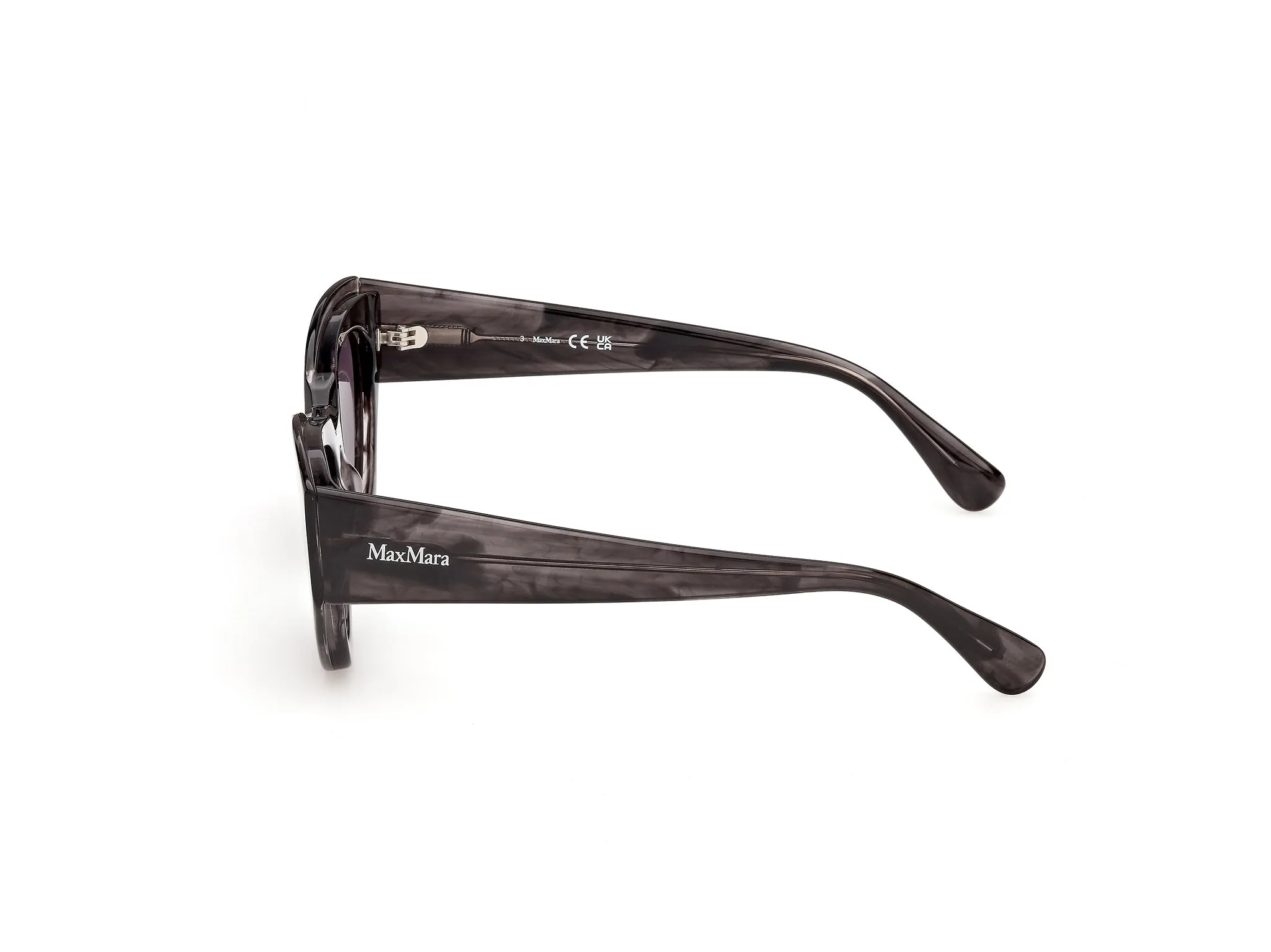 Max Mara MM0210 63A Occhiali da sole Acetato Nero Fumo Cat Eye Normale - immagine 3