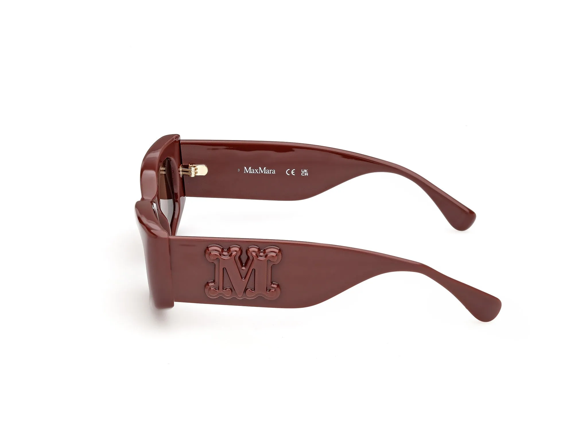 Max Mara MM0209 74E Occhiali da sole Iniettato Rosa Marrone Geometrica Normale - immagine 3