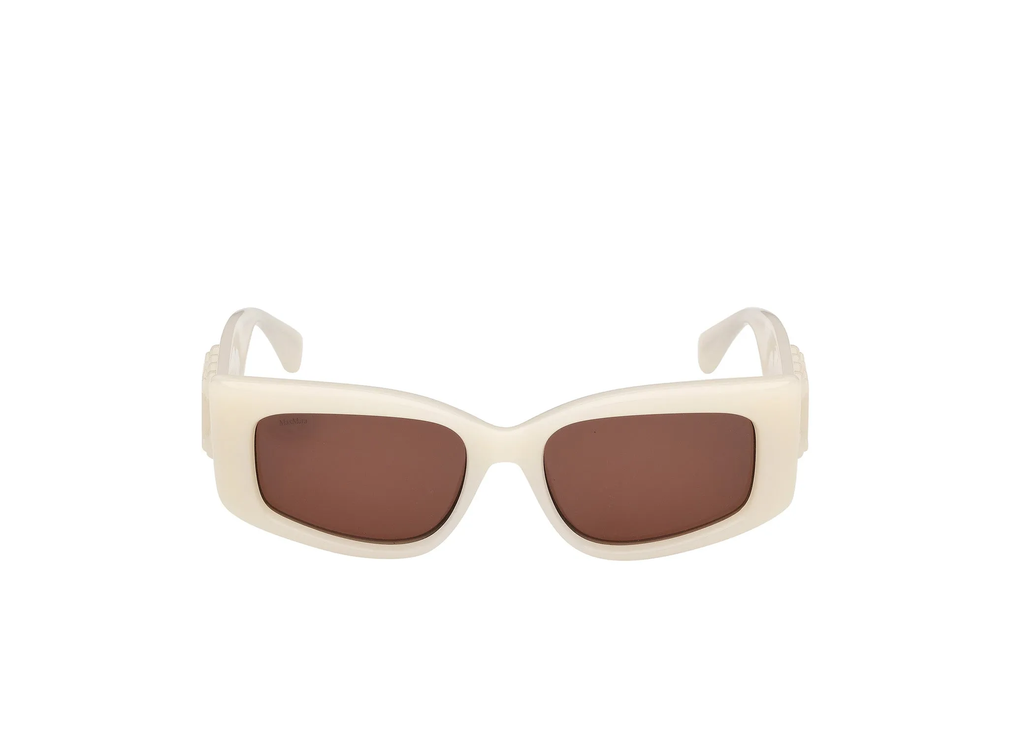 Max Mara MM0209 21E Occhiali da sole Iniettato Bianco Marrone Geometrica Normale - immagine 2