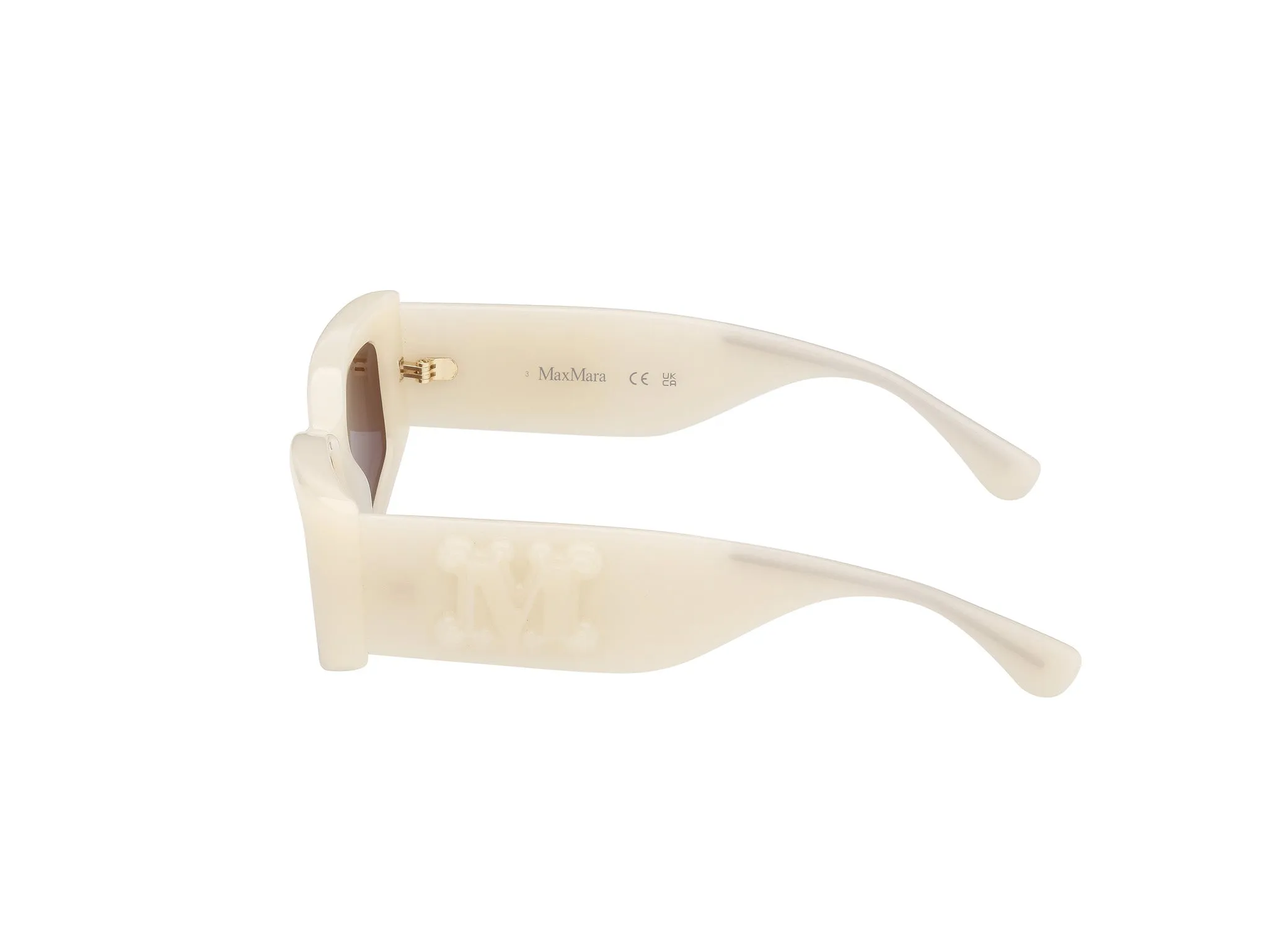 Max Mara MM0209 21E Occhiali da sole Iniettato Bianco Marrone Geometrica Normale - immagine 3