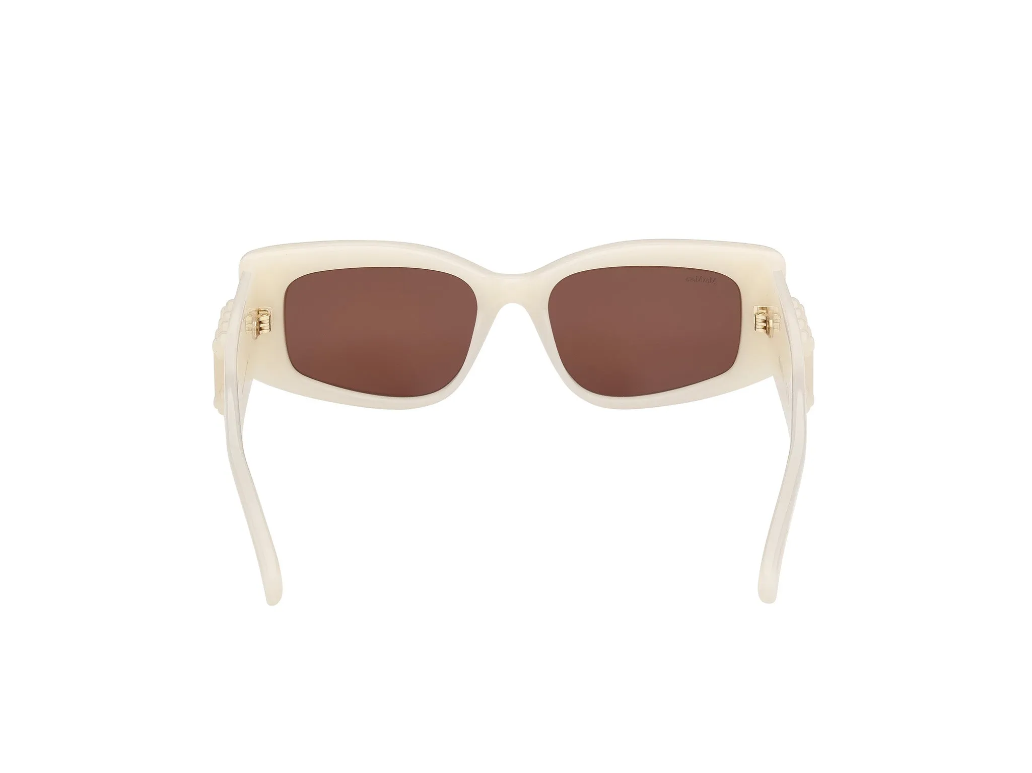 Max Mara MM0209 21E Occhiali da sole Iniettato Bianco Marrone Geometrica Normale - immagine 4