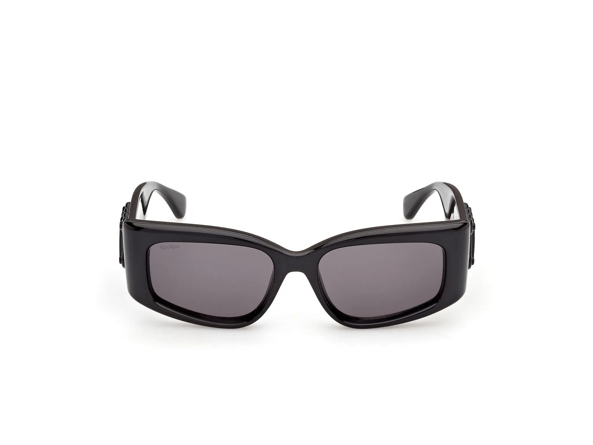Max Mara MM0209 01A Occhiali da sole Iniettato Nero Fumo Geometrica Normale - immagine 2