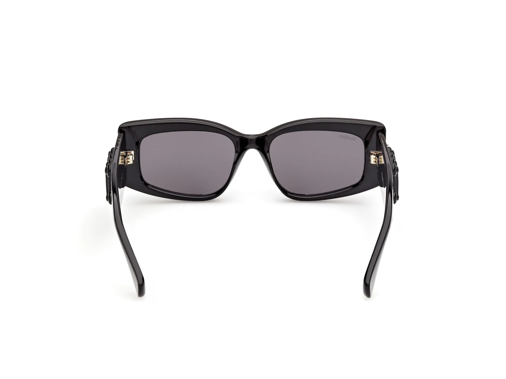 Max Mara MM0209 01A Occhiali da sole Iniettato Nero Fumo Geometrica Normale - immagine 4