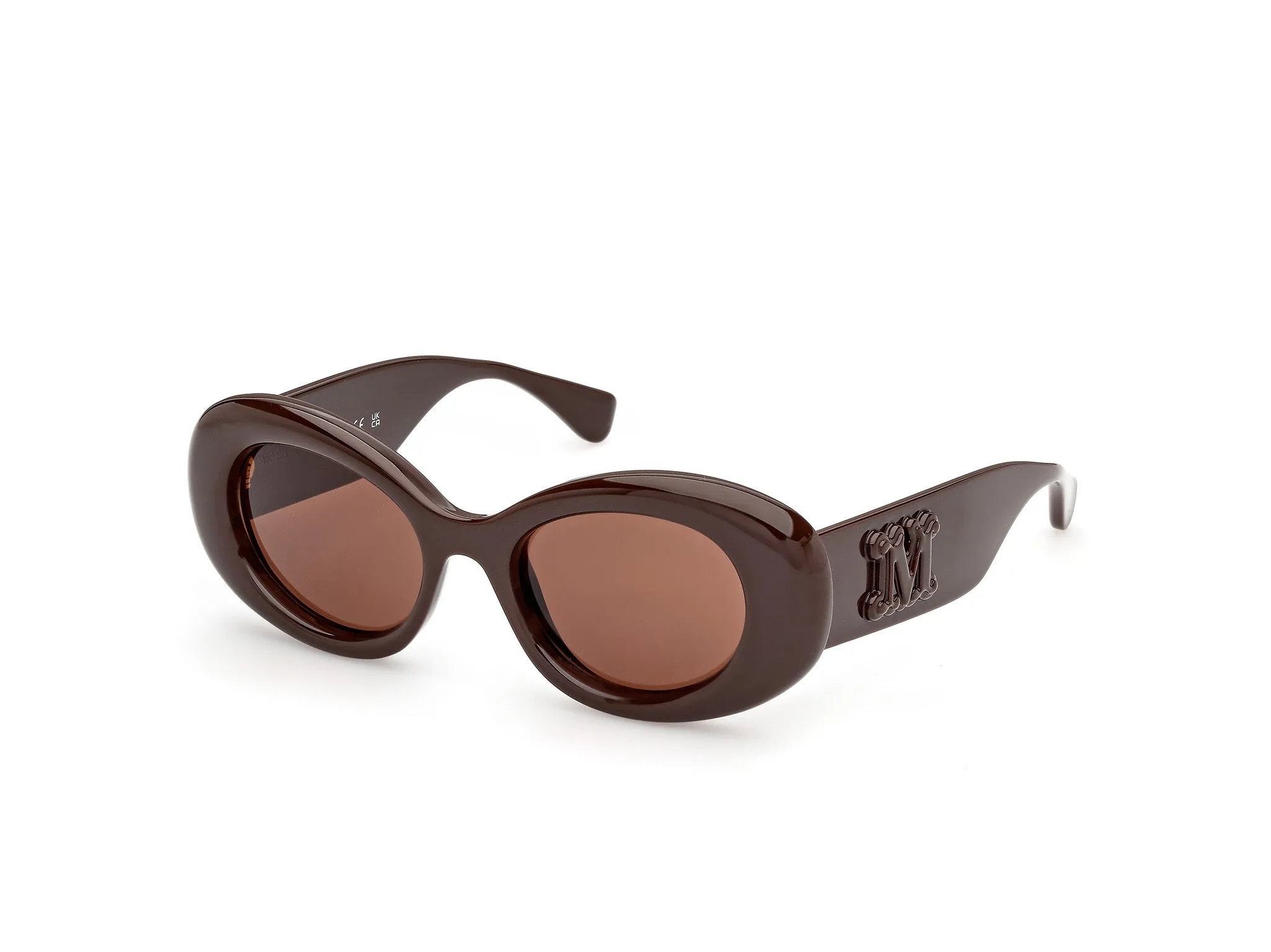 Max Mara MM0208 48J Occhiali da sole Iniettato Marrone Roviex Rotonda Normale - immagine 1