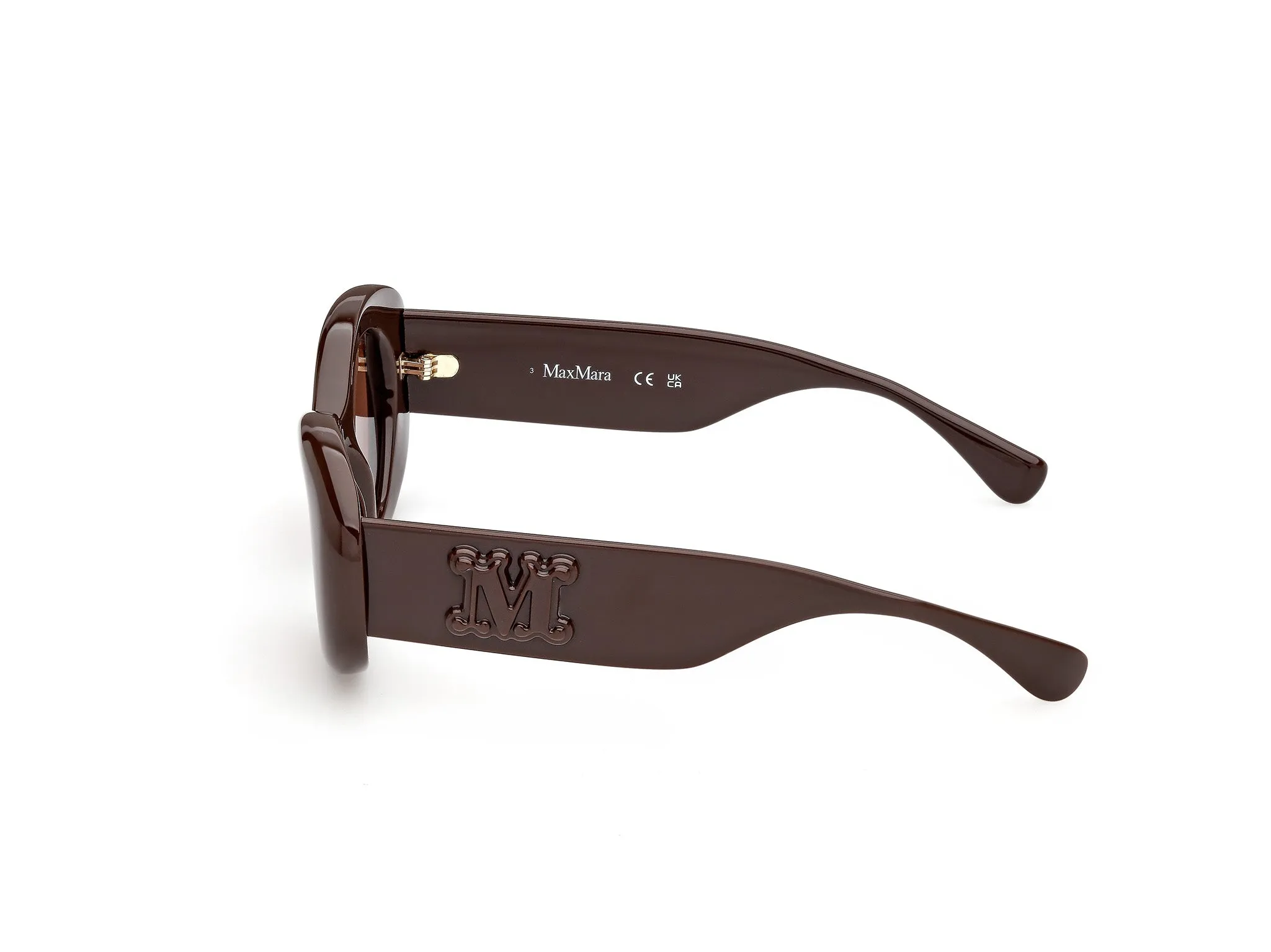 Max Mara MM0208 48J Occhiali da sole Iniettato Marrone Roviex Rotonda Normale - immagine 3