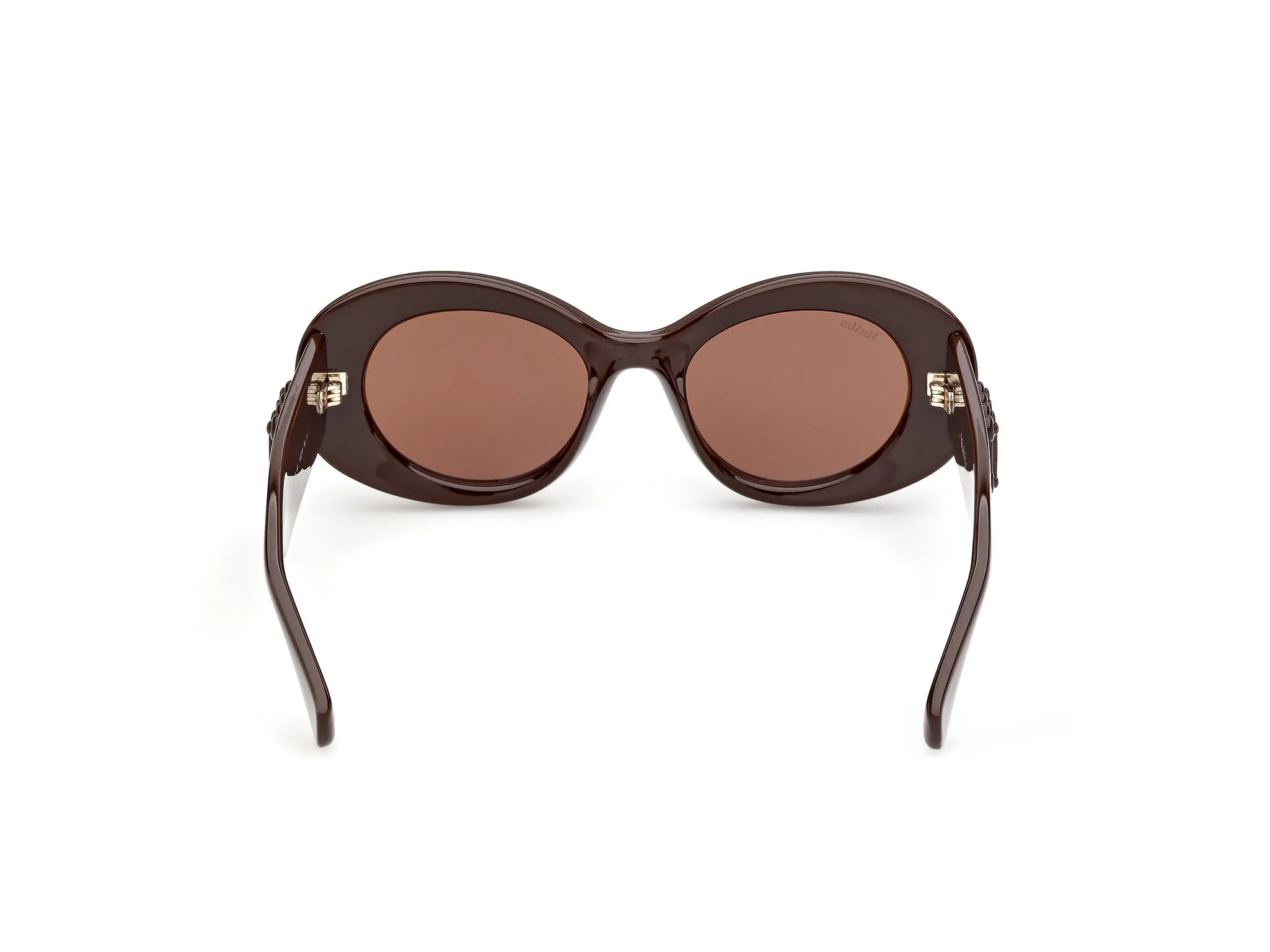 Max Mara MM0208 48J Occhiali da sole Iniettato Marrone Roviex Rotonda Normale - immagine 4