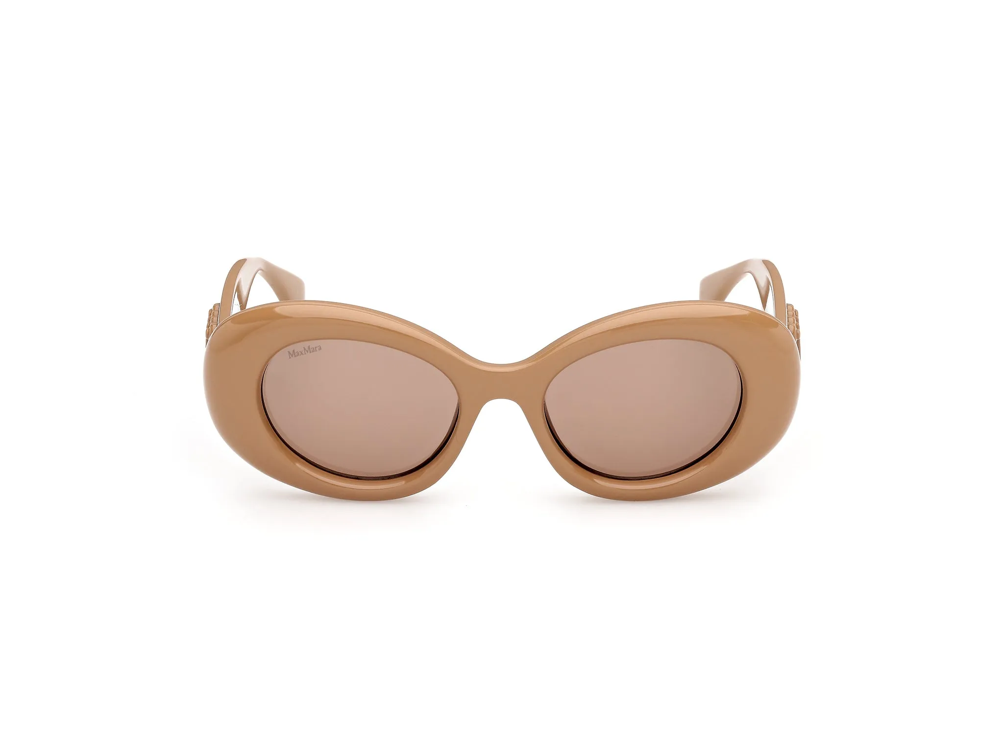 Max Mara MM0208 45E Occhiali da sole Iniettato Marrone Marrone Rotonda Normale - immagine 2
