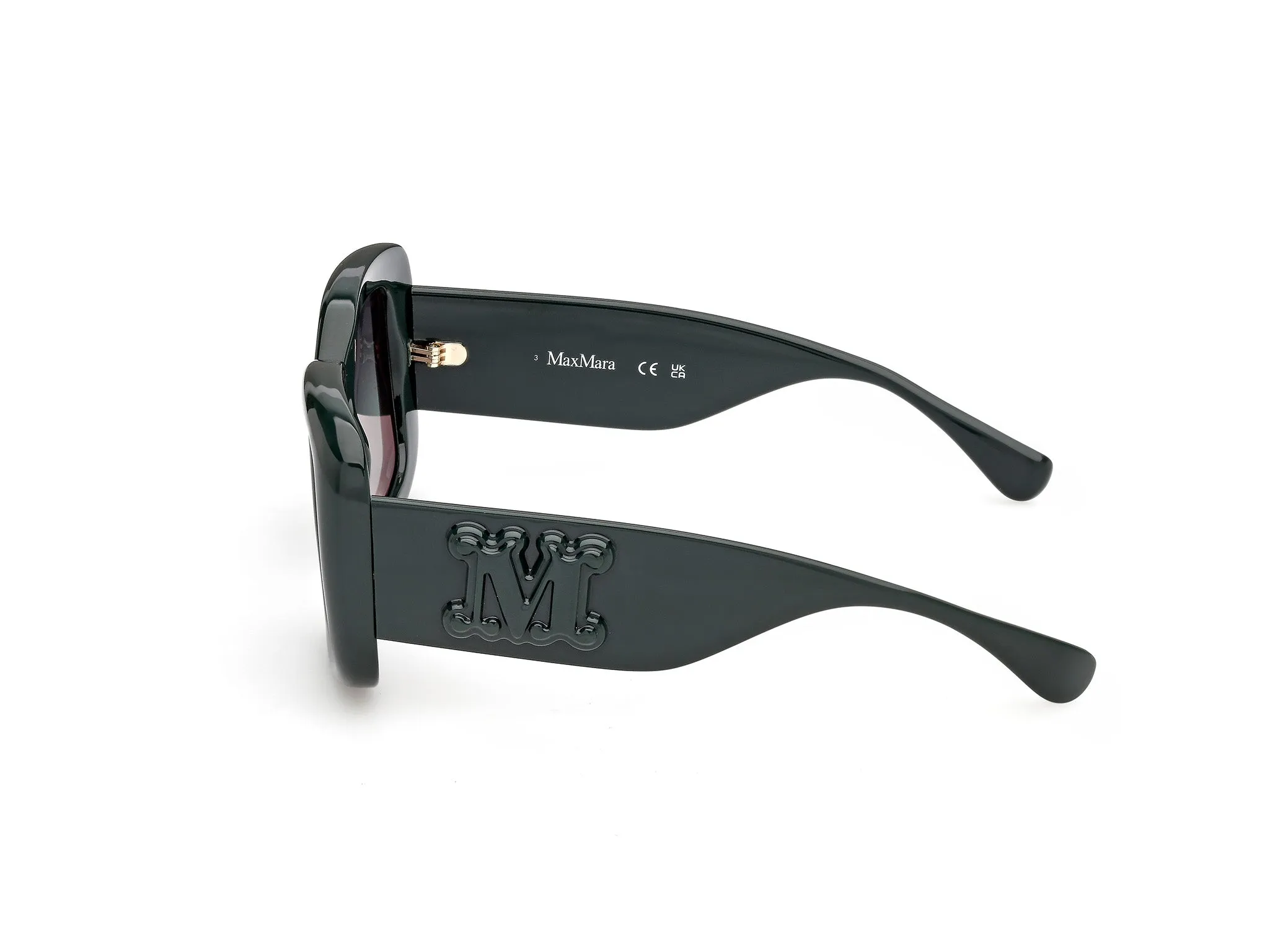 Max Mara MM0207 96P Occhiali da sole Iniettato Verde Verde Farfalla Normale - immagine 3