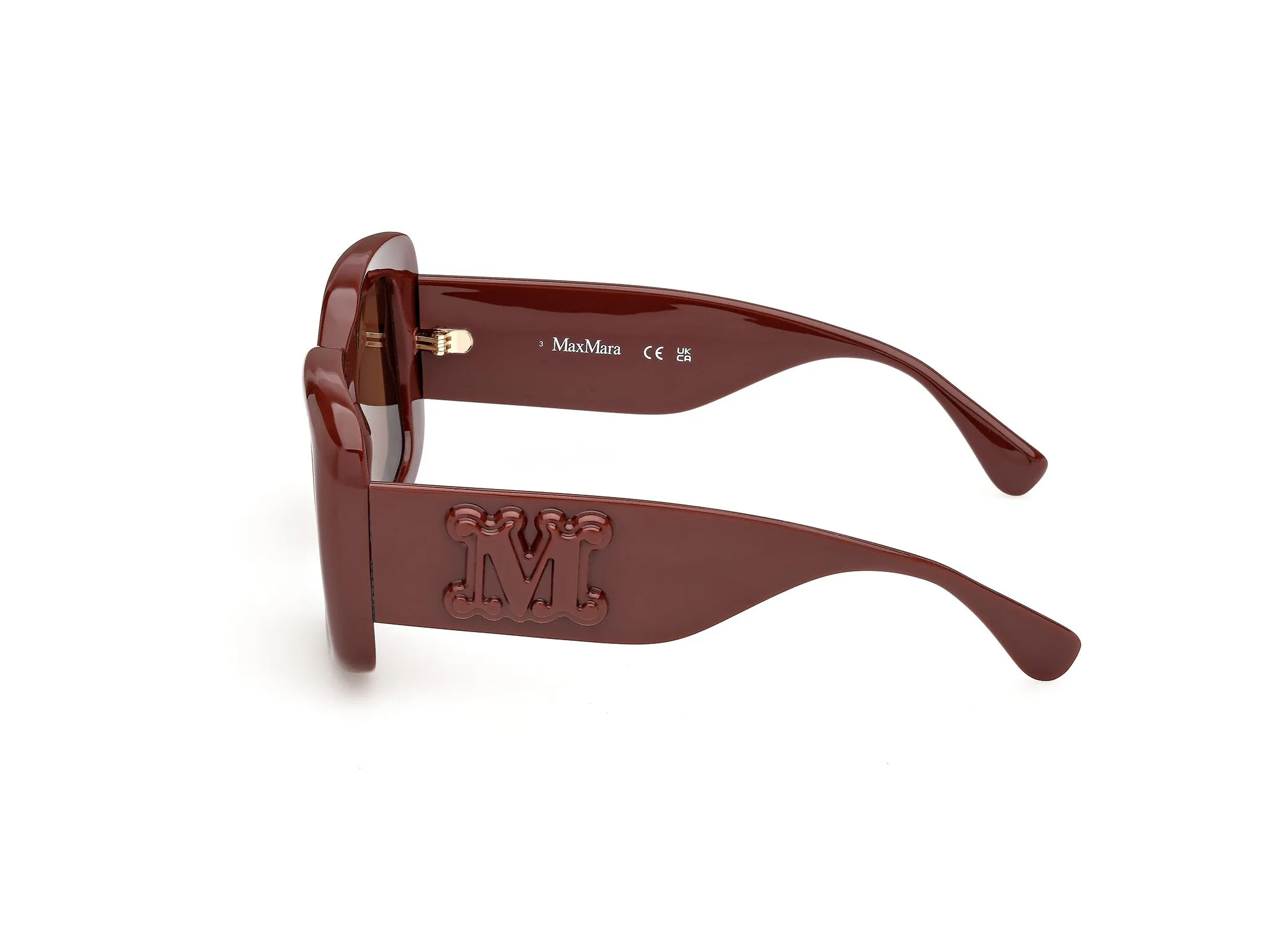 Max Mara MM0207 74E Occhiali da sole Iniettato Rosa Marrone Farfalla Normale - immagine 3