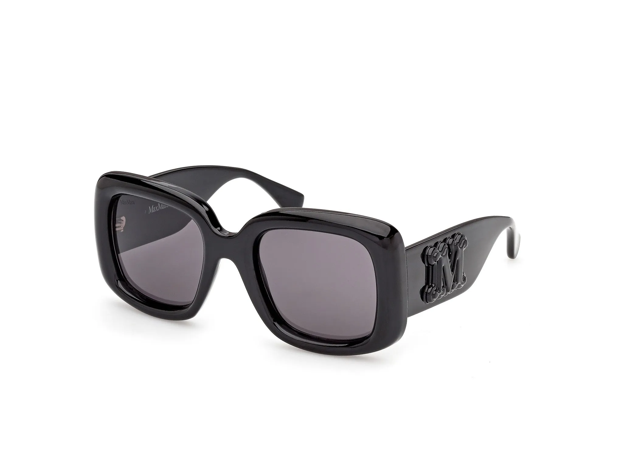 Max Mara MM0207 01A Occhiali da sole Iniettato Nero Fumo Farfalla Normale - immagine 1