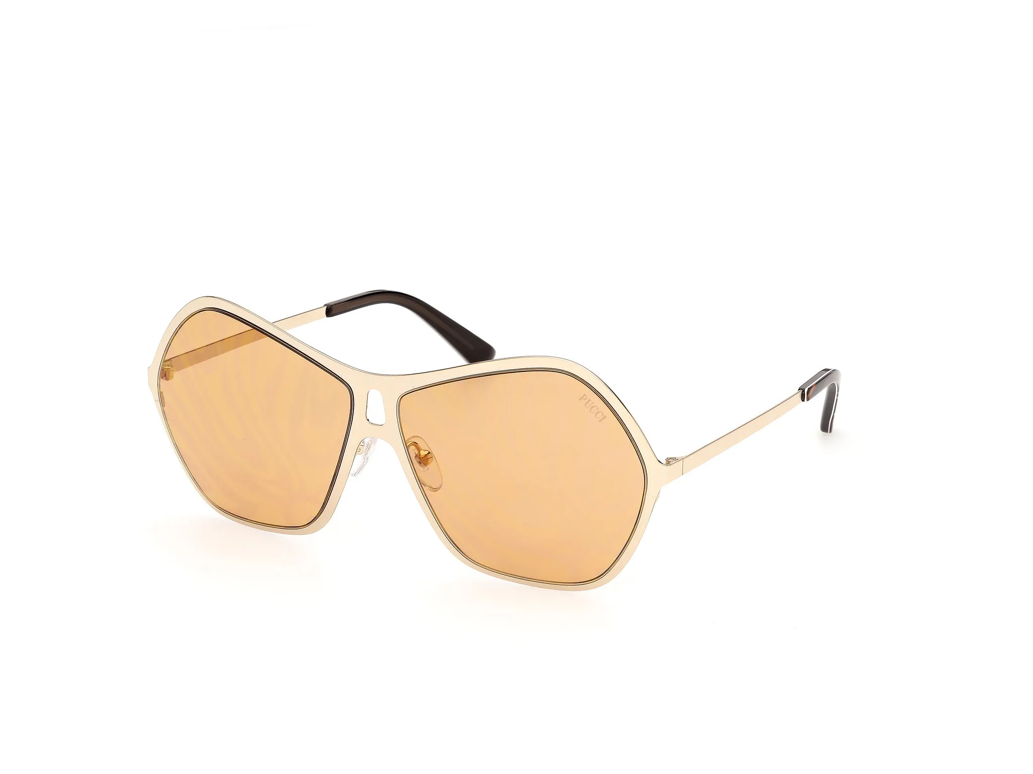 Emilio Pucci EP0264 32G Occhiali da sole Metallo Oro Marrone Squadrata Normale - immagine 1