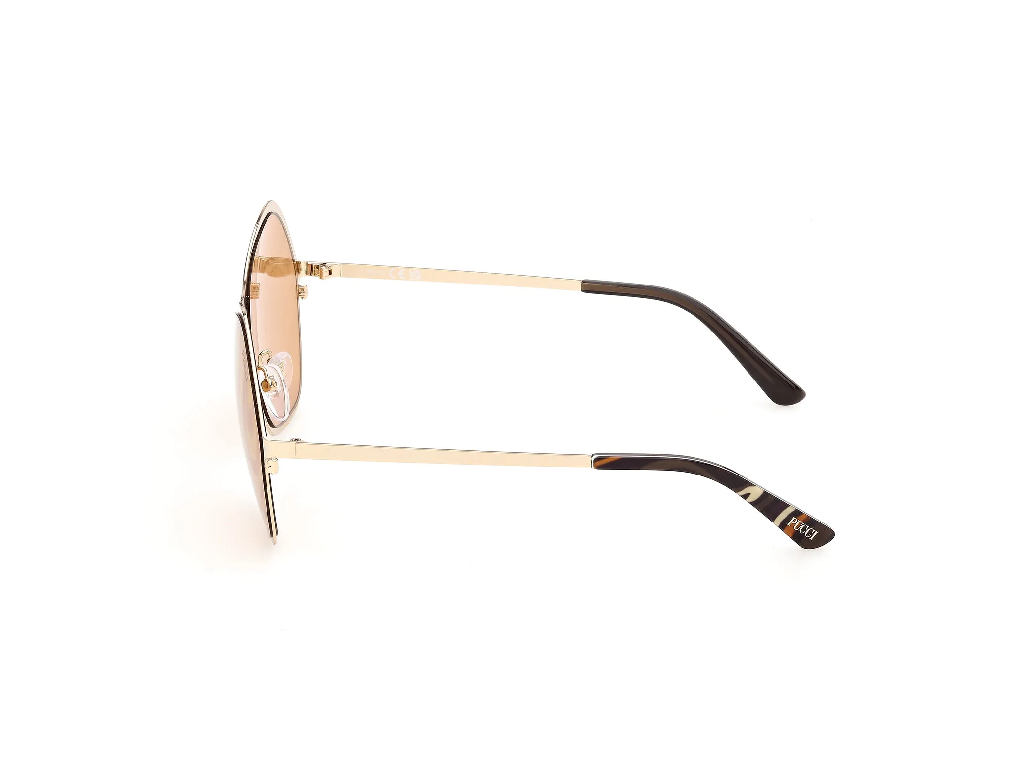 Emilio Pucci EP0264 32G Occhiali da sole Metallo Oro Marrone Squadrata Normale - immagine 3