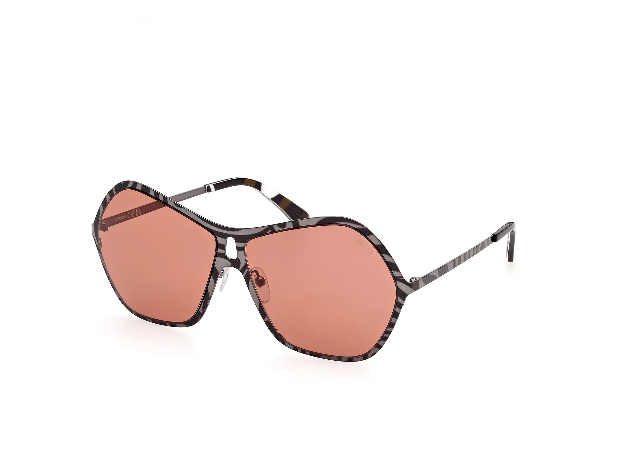 Emilio Pucci EP0264 05S Occhiali da sole Metallo Grigio Bordeaux Squadrata Normale - immagine 1
