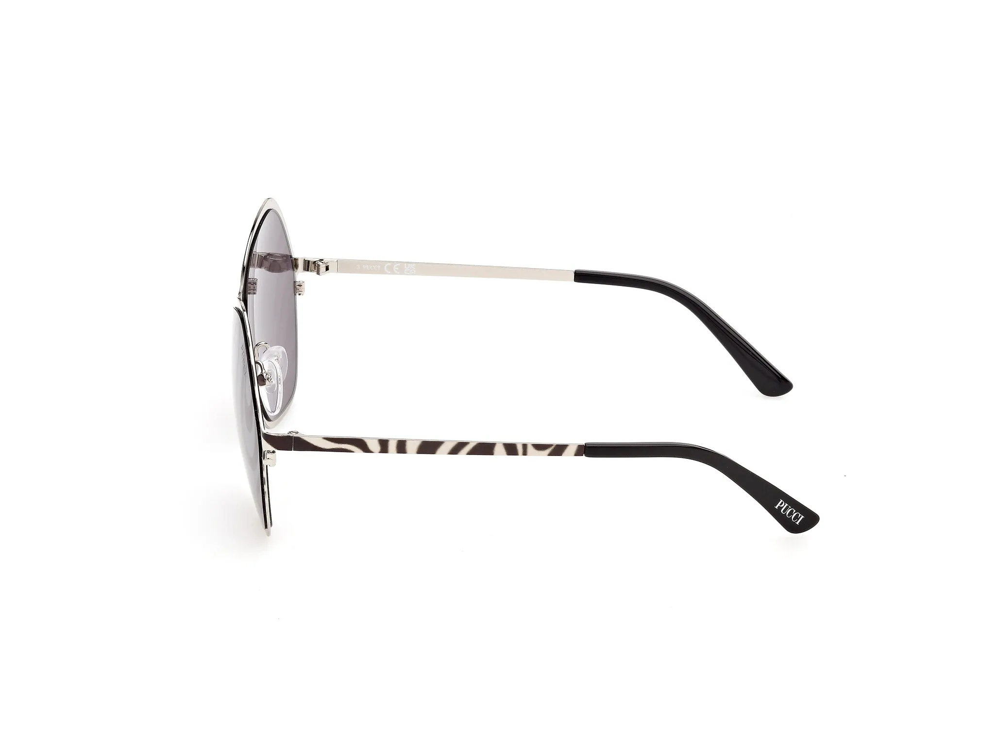 Emilio Pucci EP0264 05C Occhiali da sole Metallo Grigio Fumo Squadrata Normale - immagine 3