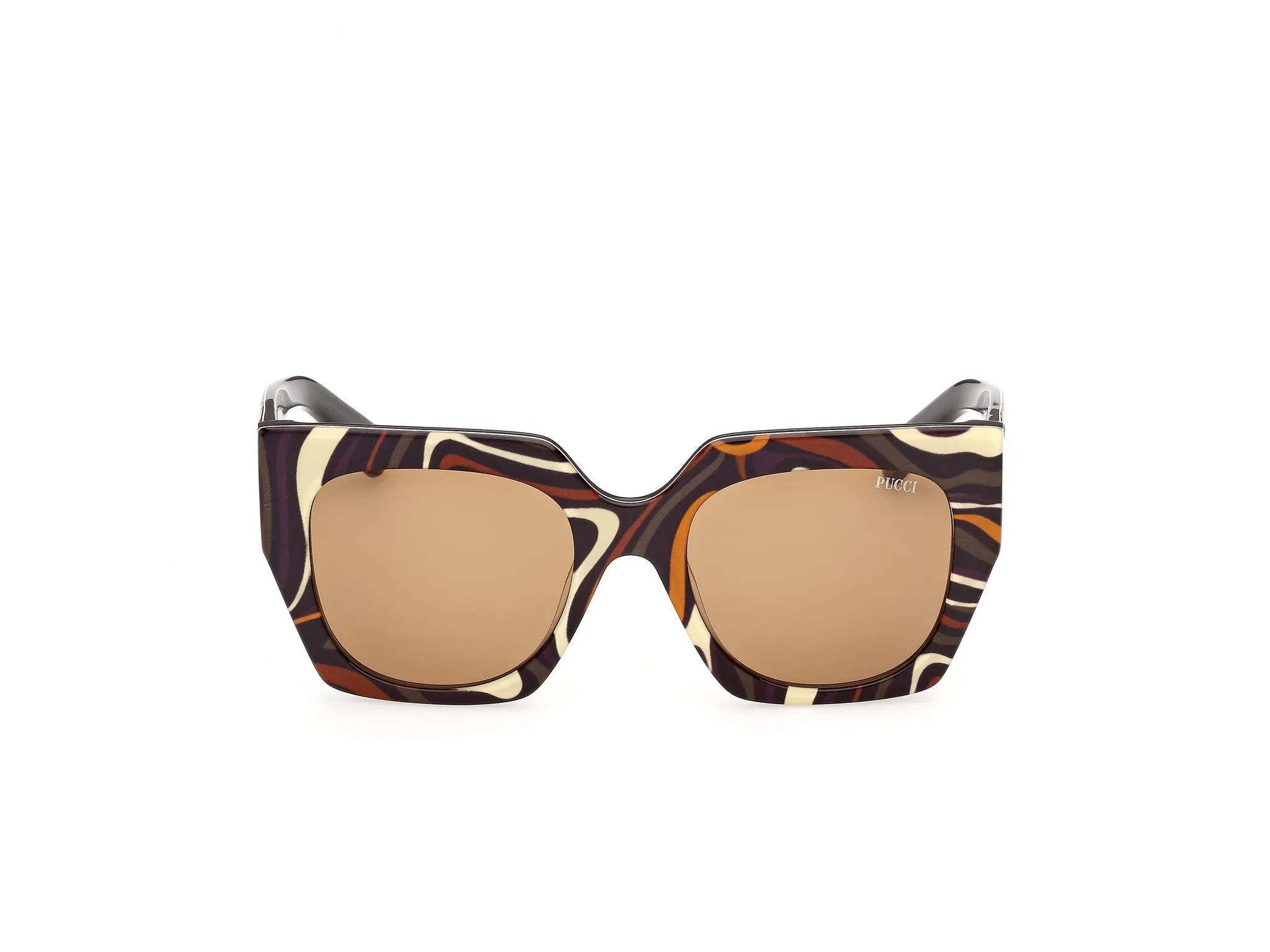 Emilio Pucci EP0262 99E Occhiali da sole Acetato Multi-colore Marrone Geometrica Normale - immagine 2