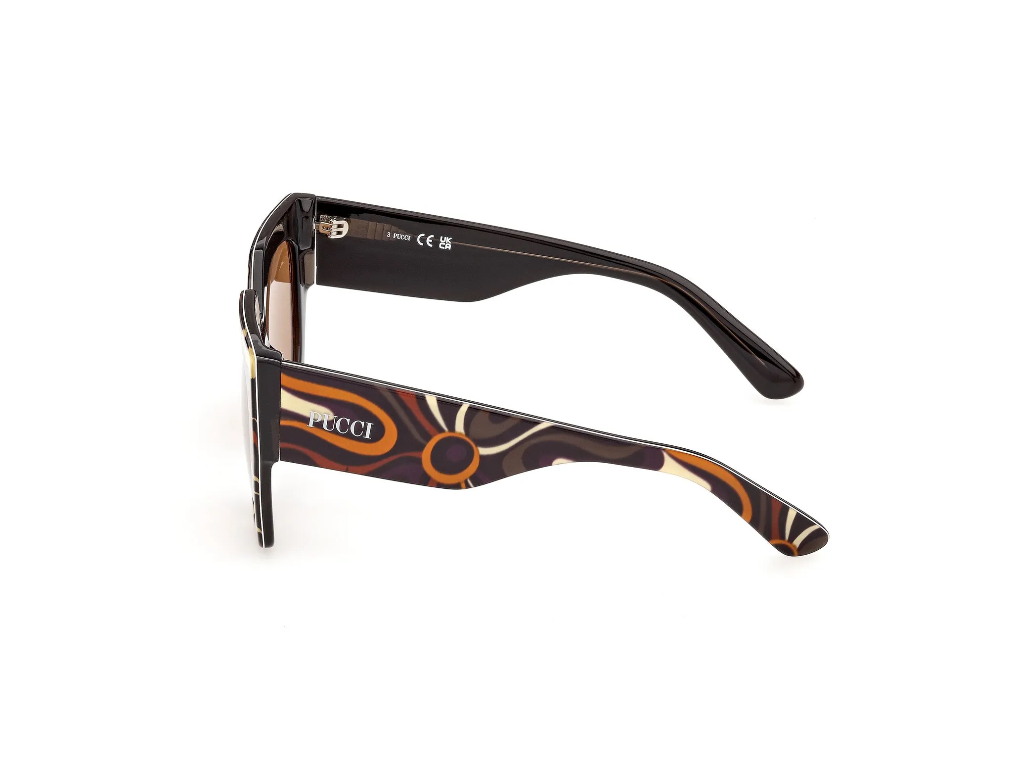 Emilio Pucci EP0262 99E Occhiali da sole Acetato Multi-colore Marrone Geometrica Normale - immagine 3
