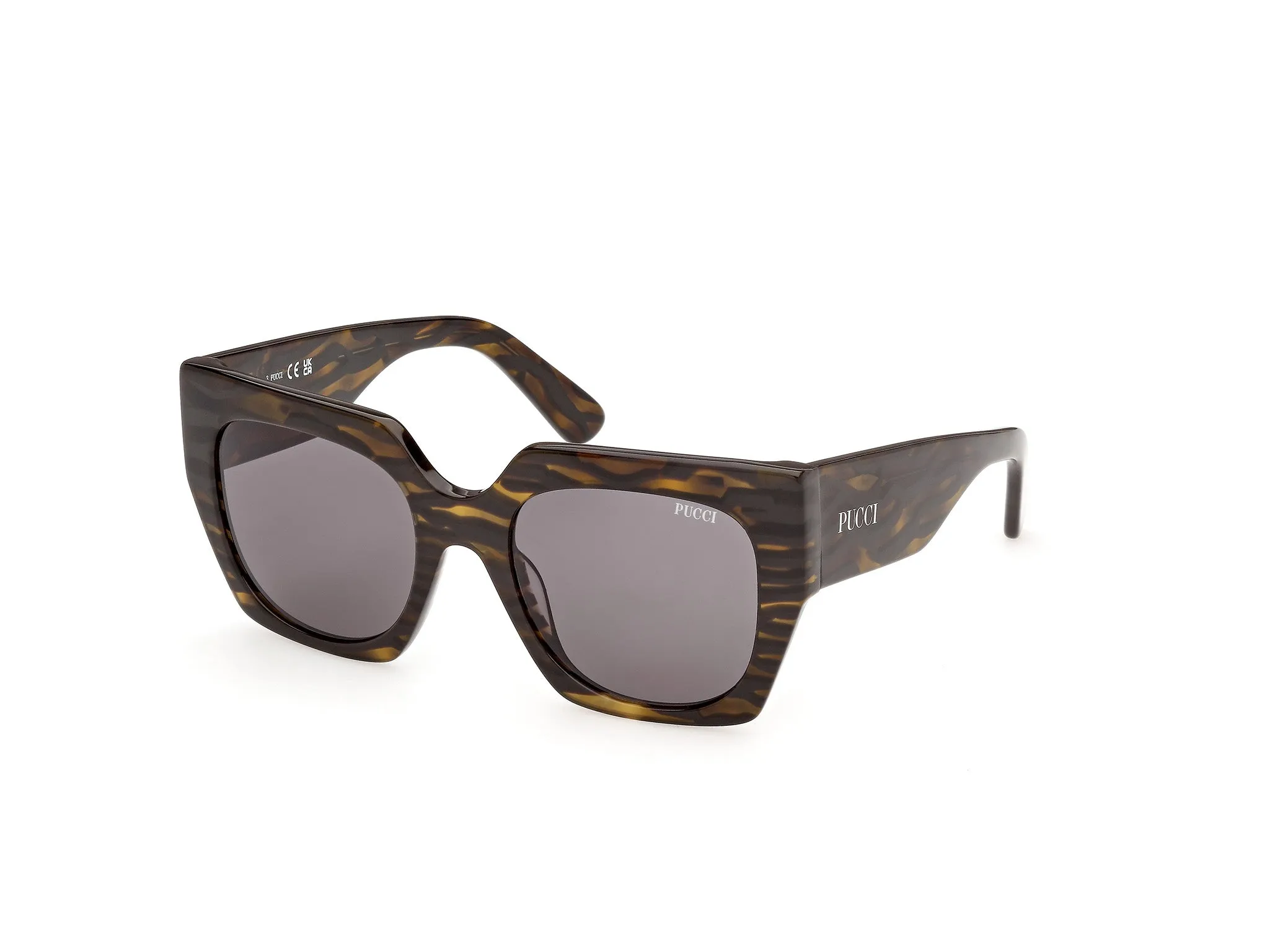 Emilio Pucci EP0262 56A Occhiali da sole Acetato Havana Fumo Geometrica Normale - immagine 1