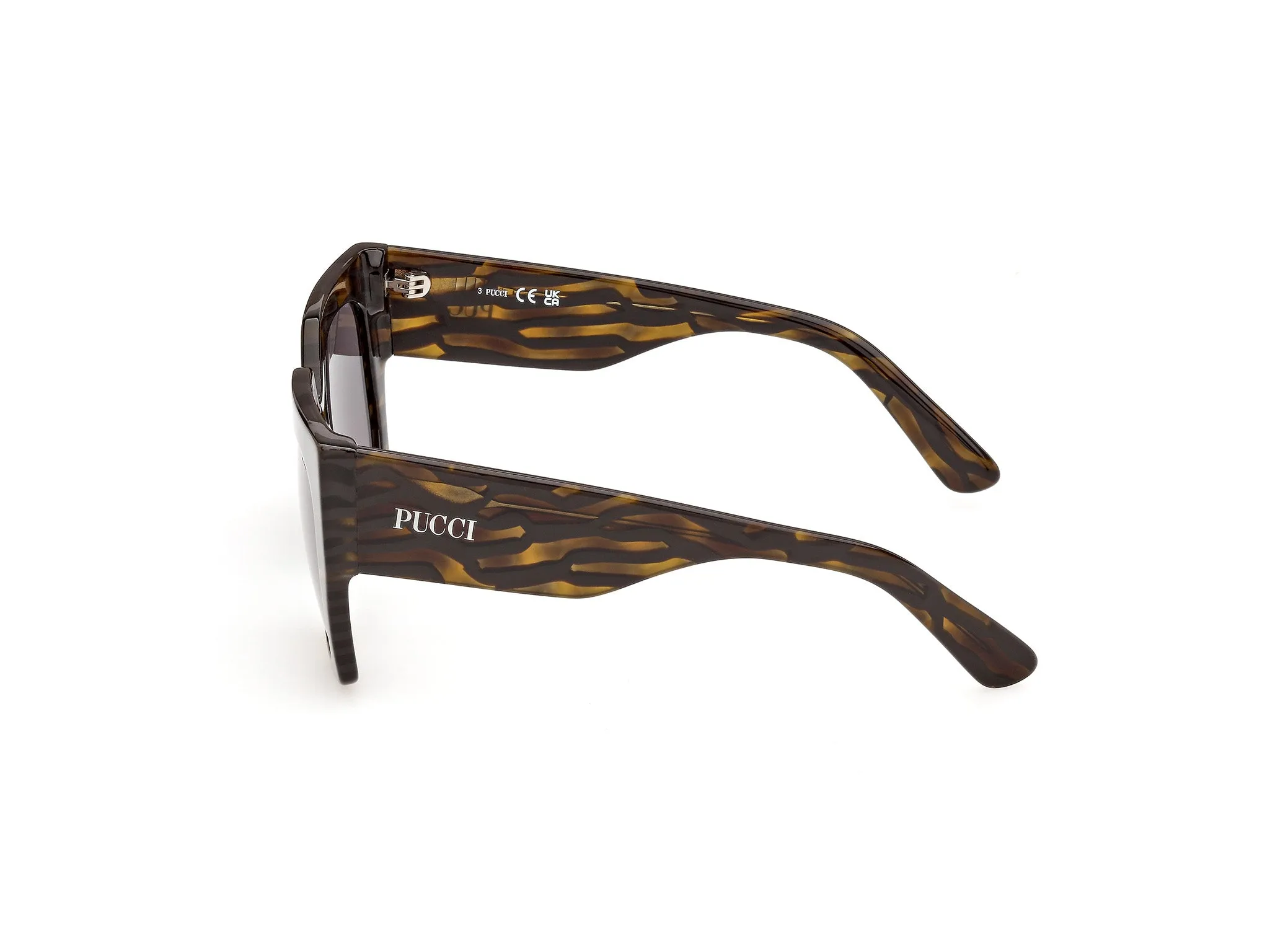 Emilio Pucci EP0262 56A Occhiali da sole Acetato Havana Fumo Geometrica Normale - immagine 3