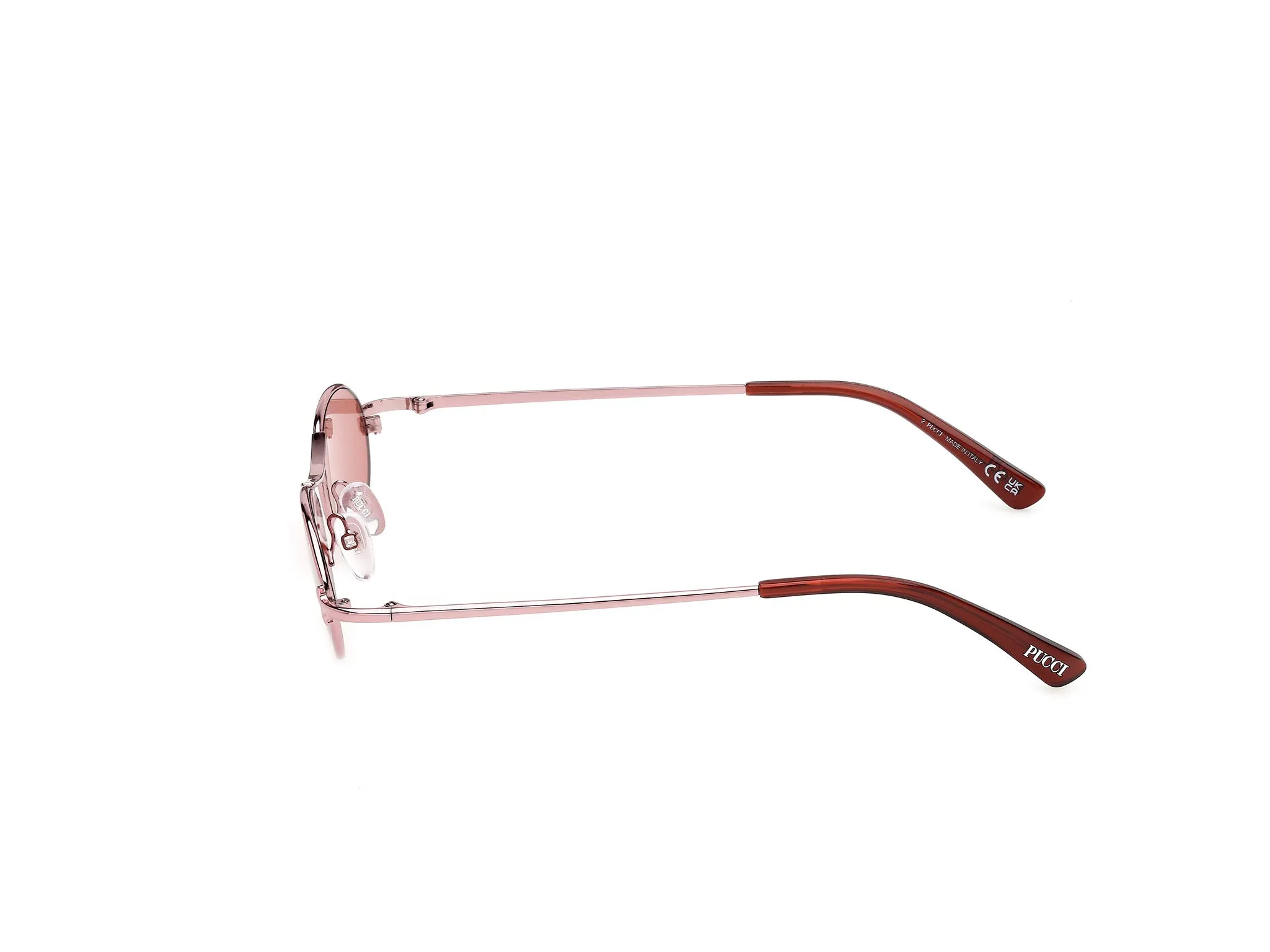Emilio Pucci EP0261 72S Occhiali da sole Metallo Rosa Bordeaux Rotonda Normale - immagine 3