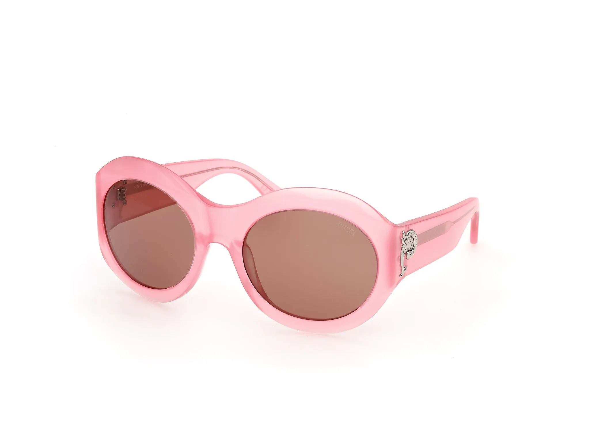 Emilio Pucci EP0260 72E Occhiali da sole Acetato Rosa Marrone Rotonda Normale - immagine 1