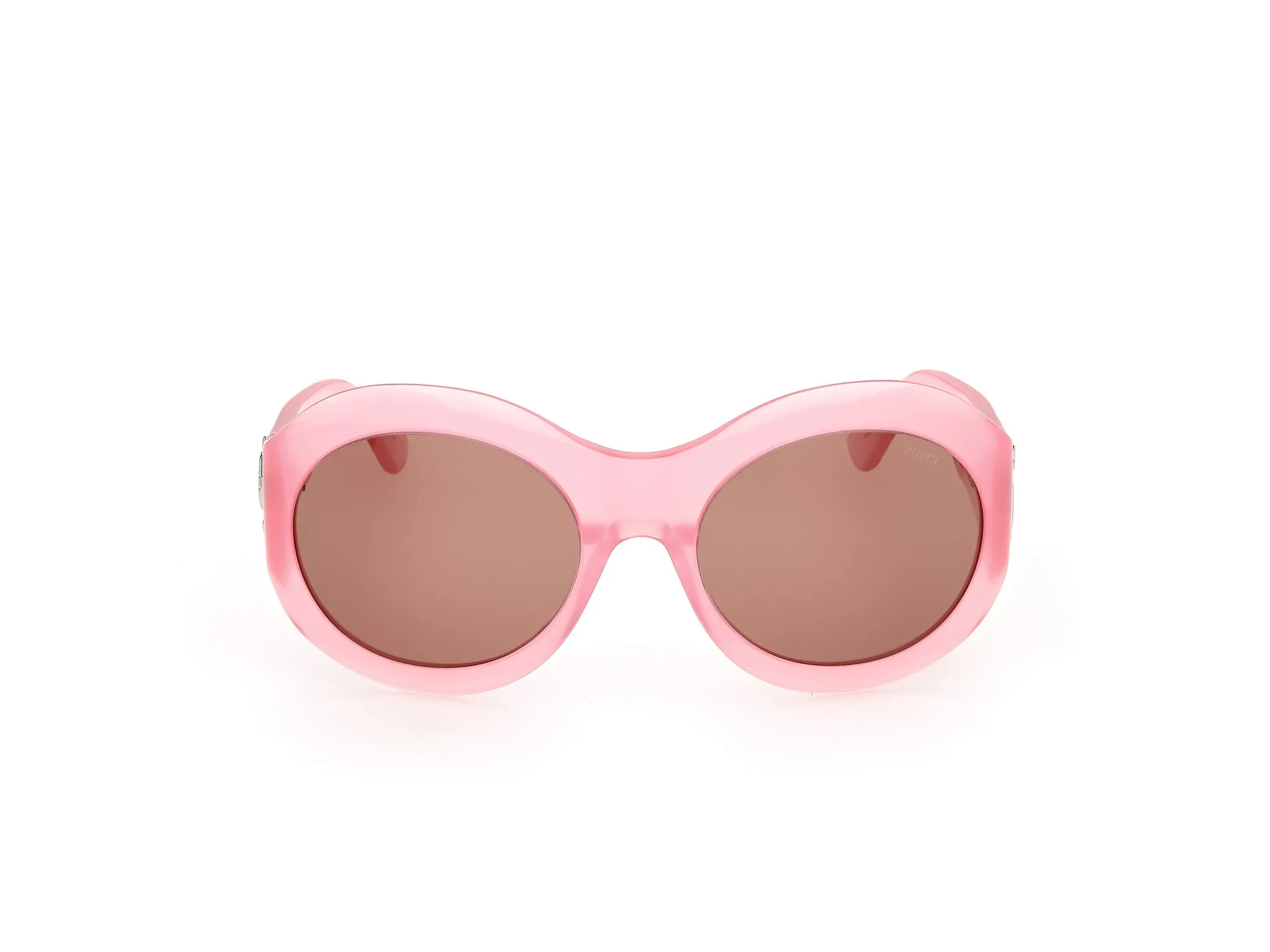 Emilio Pucci EP0260 72E Occhiali da sole Acetato Rosa Marrone Rotonda Normale - immagine 2