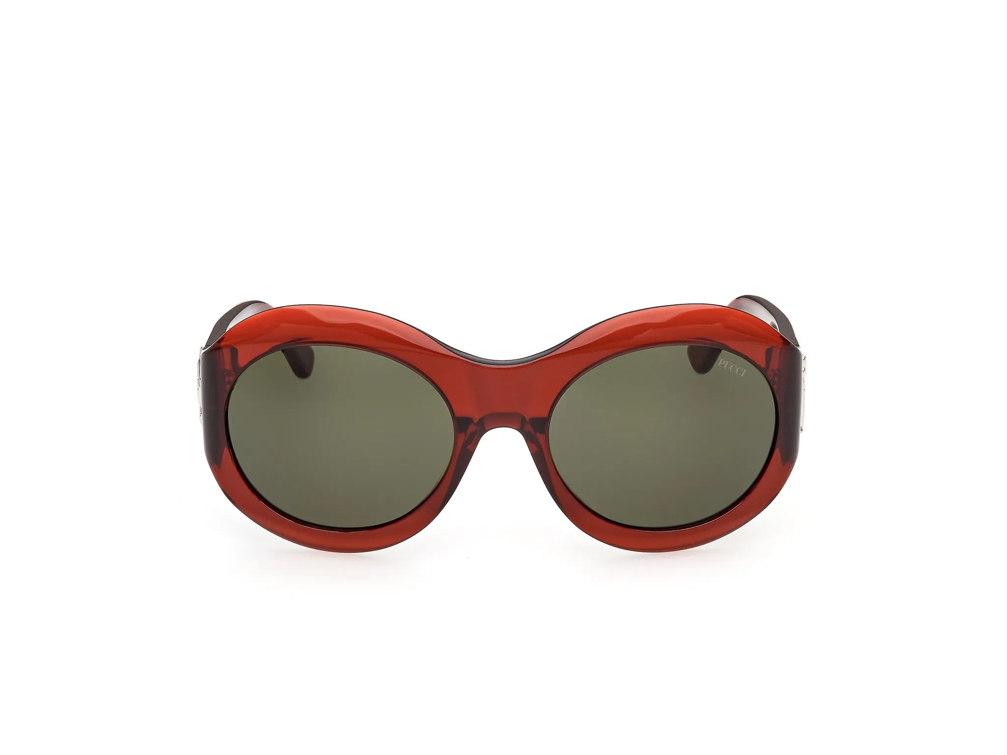 Emilio Pucci EP0260 66N Occhiali da sole Acetato Rosso Verde Rotonda Normale - immagine 2