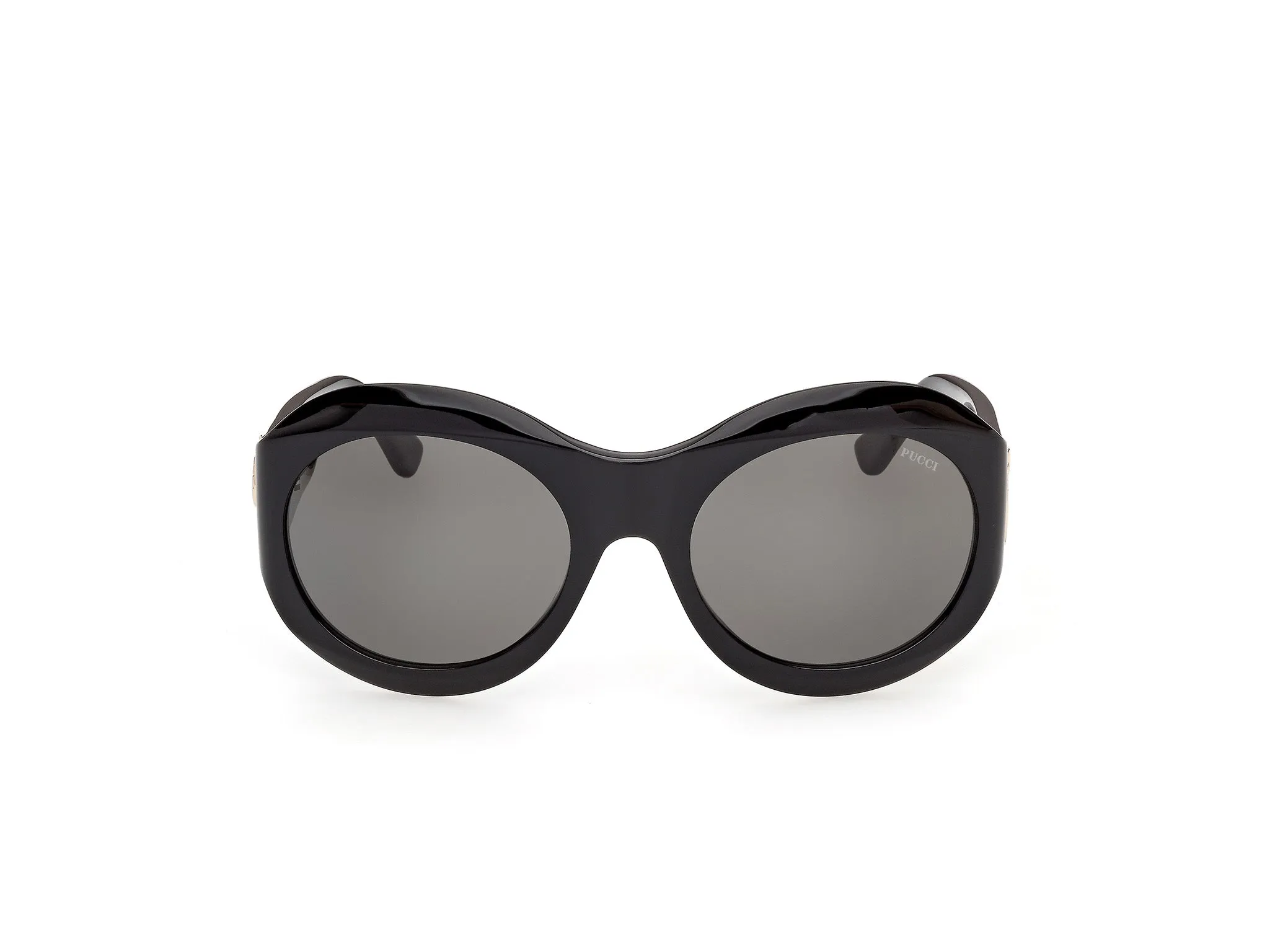 Emilio Pucci EP0260 01A Occhiali da sole Acetato Nero Fumo Rotonda Normale - immagine 2