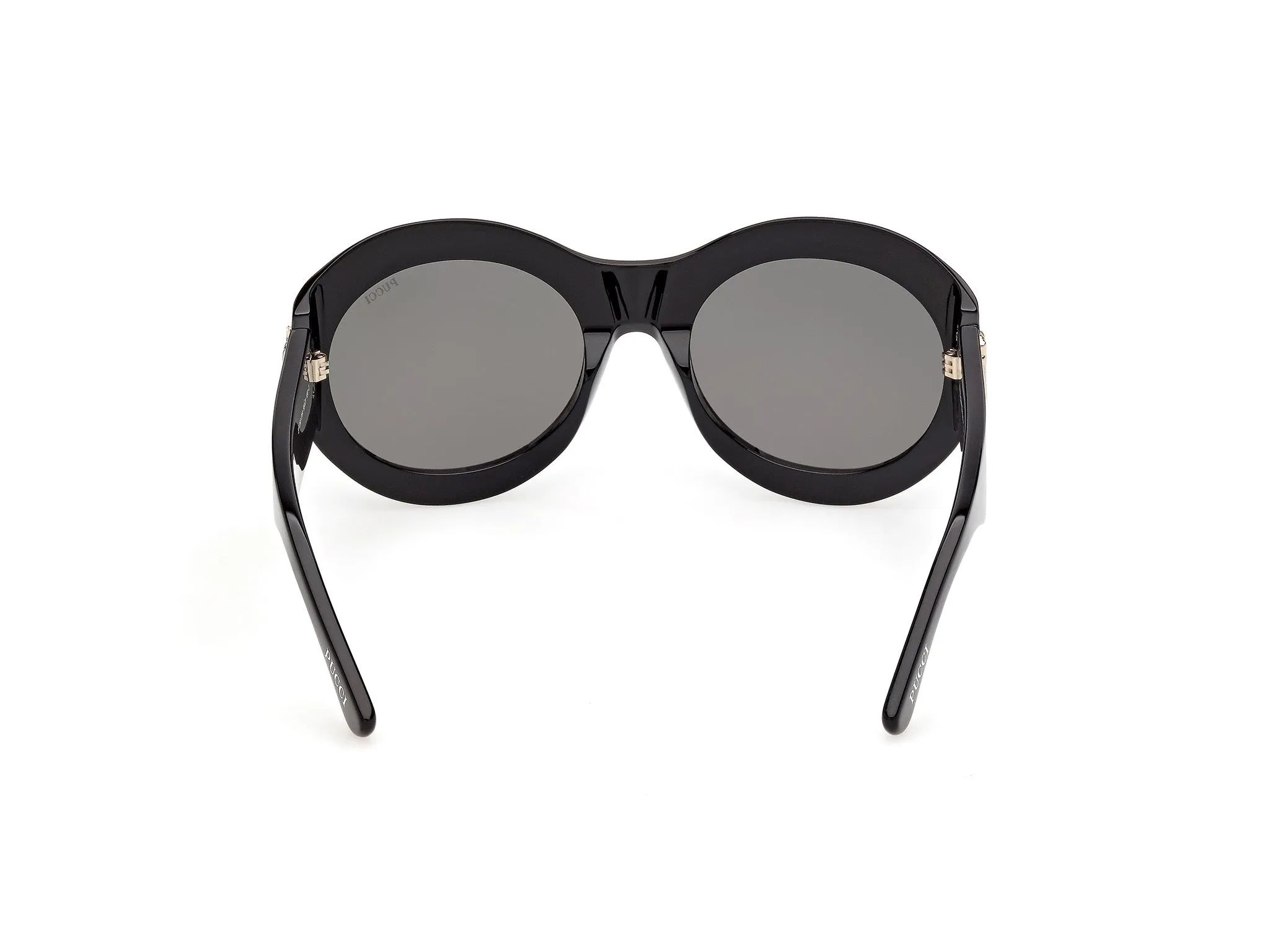 Emilio Pucci EP0260 01A Occhiali da sole Acetato Nero Fumo Rotonda Normale - immagine 4