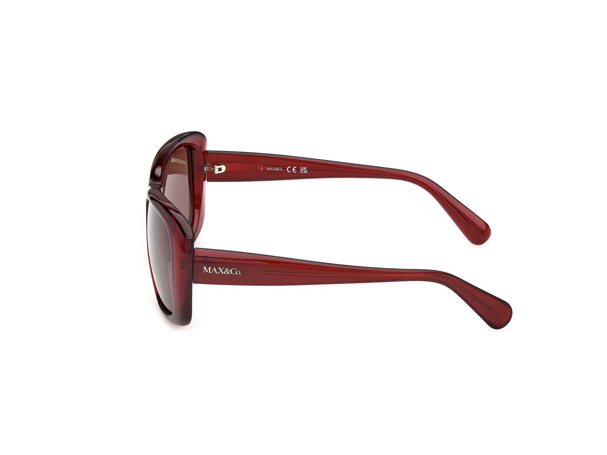 MAX&Co MO0177 69E Occhiali da sole Iniettato Bordeaux Marrone Squadrata Normale - immagine 3
