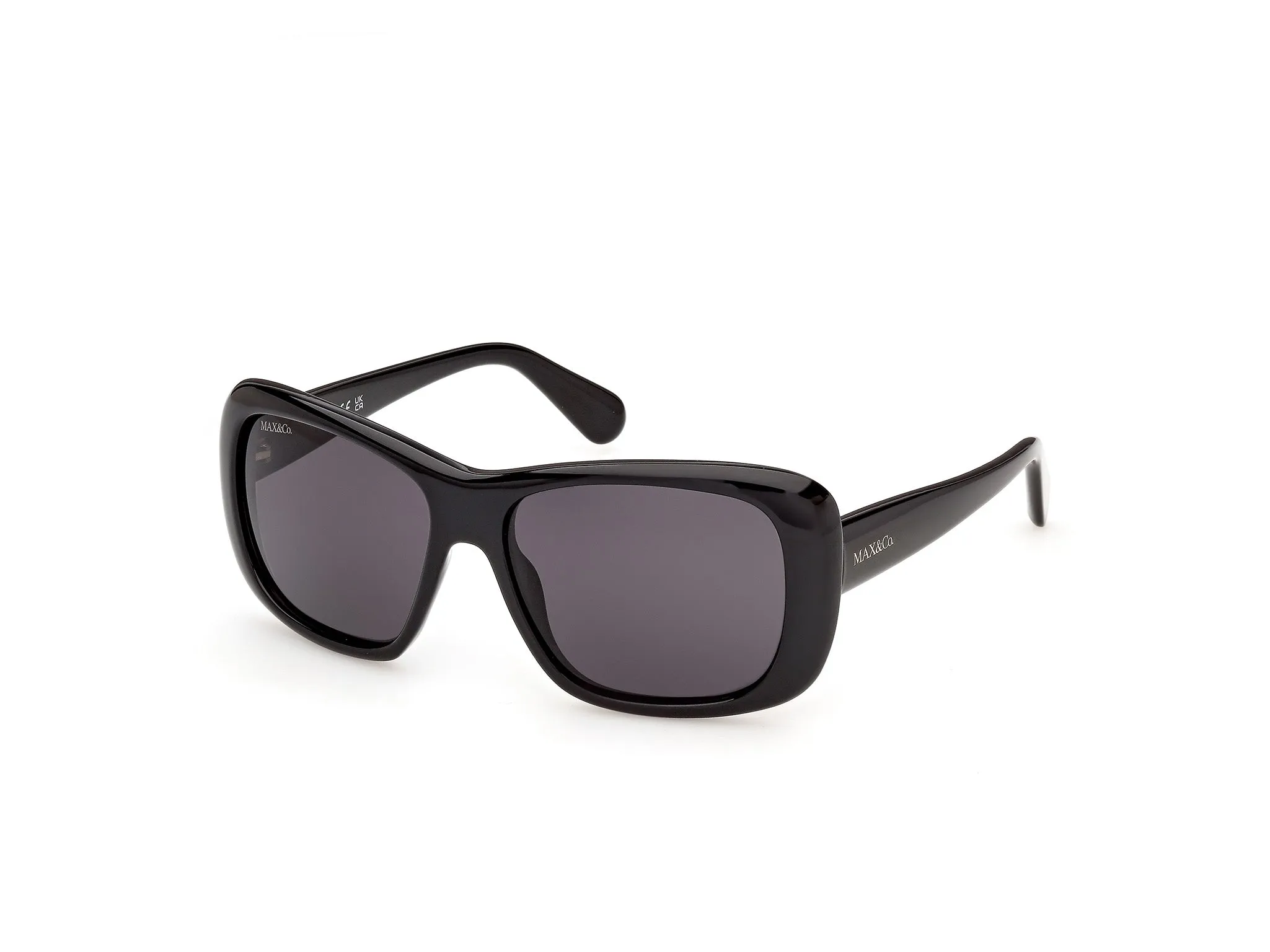 MAX&Co MO0177 01A Occhiali da sole Iniettato Nero Fumo Squadrata Normale - immagine 1