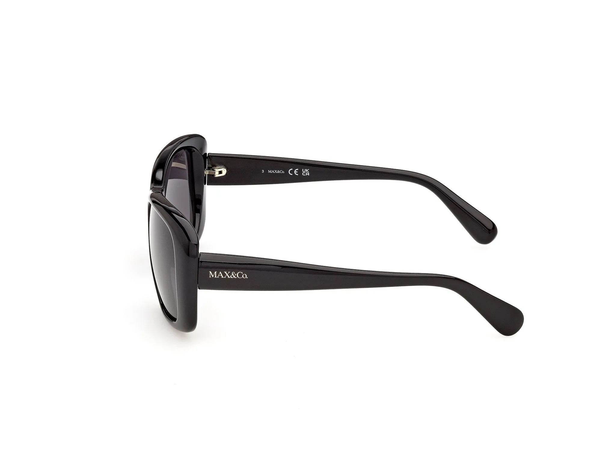 MAX&Co MO0177 01A Occhiali da sole Iniettato Nero Fumo Squadrata Normale - immagine 3