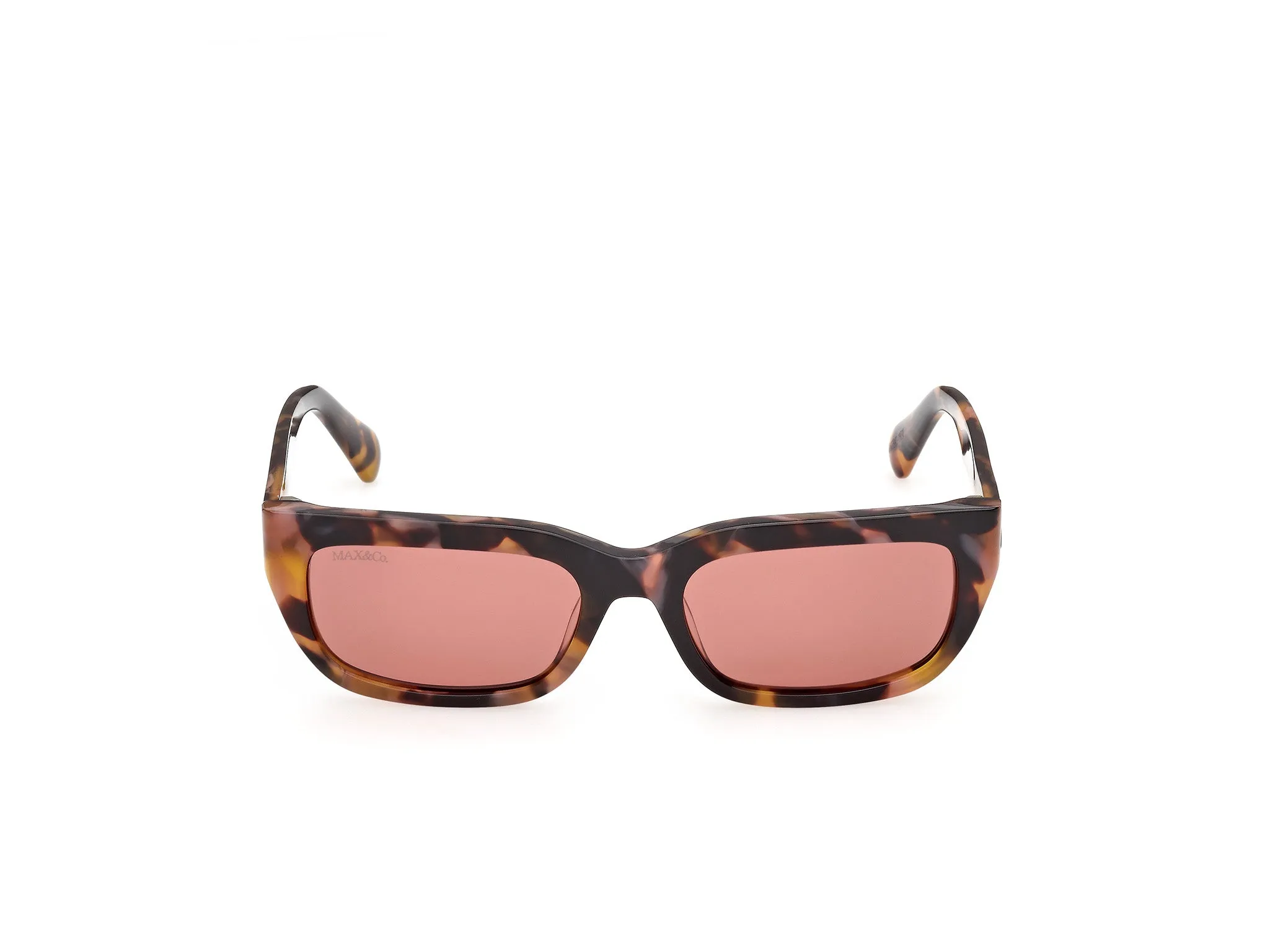 MAX&Co MO0175 52S Occhiali da sole Acetato Havana Bordeaux Squadrata Normale - immagine 2