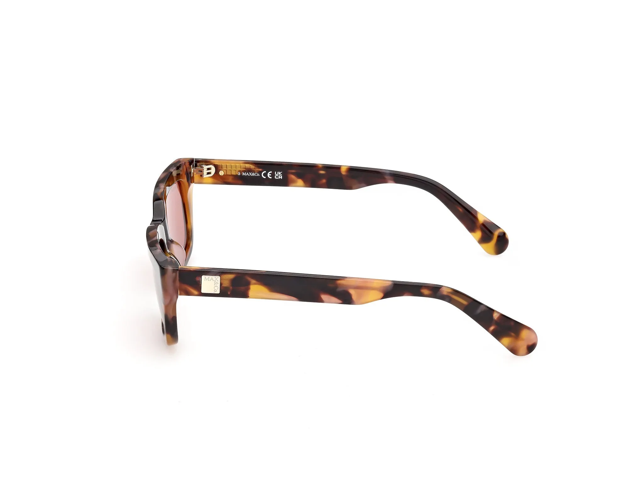 MAX&Co MO0175 52S Occhiali da sole Acetato Havana Bordeaux Squadrata Normale - immagine 3