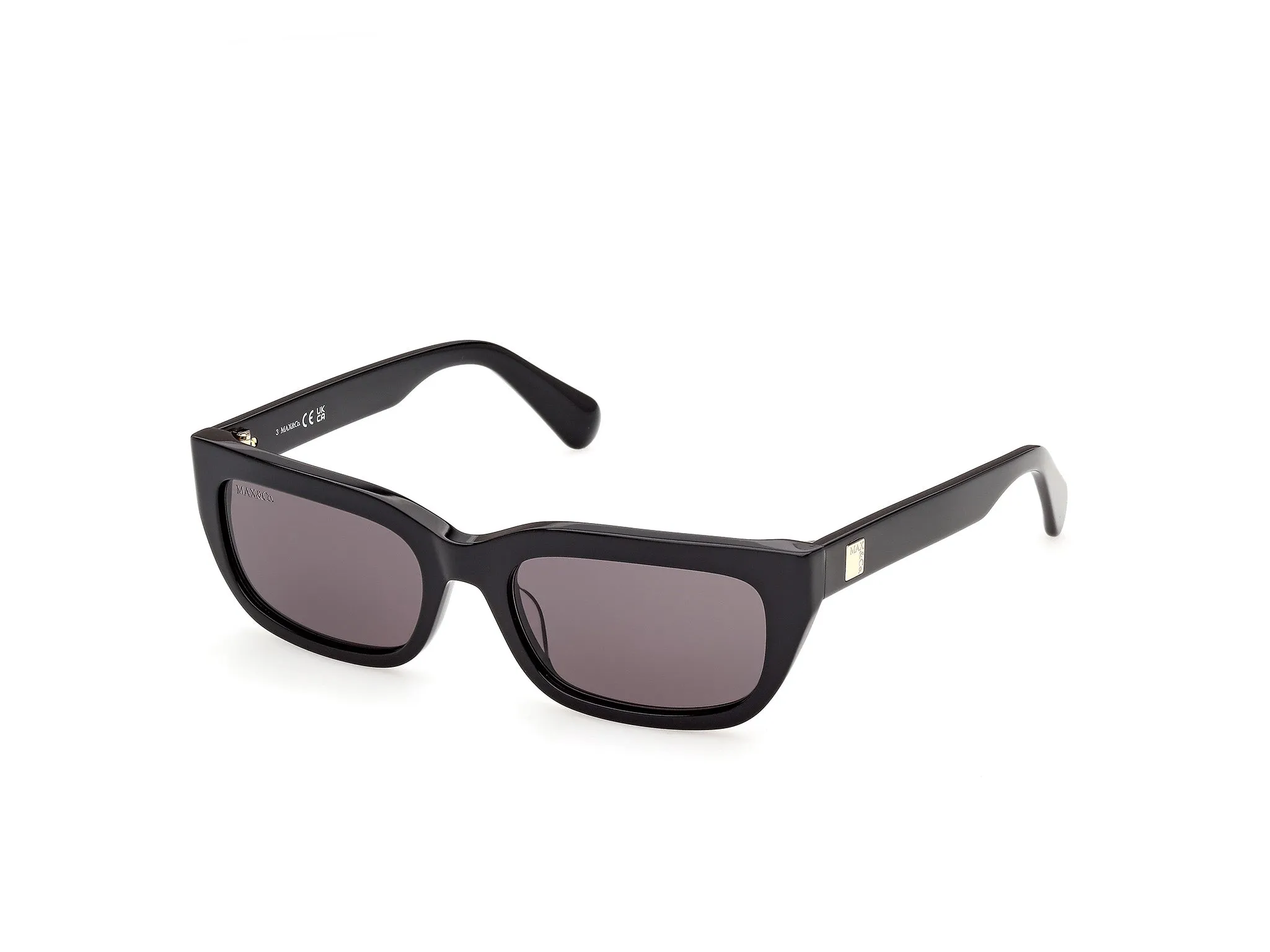 MAX&Co MO0175 01A Occhiali da sole Acetato Nero Fumo Squadrata Normale - immagine 1