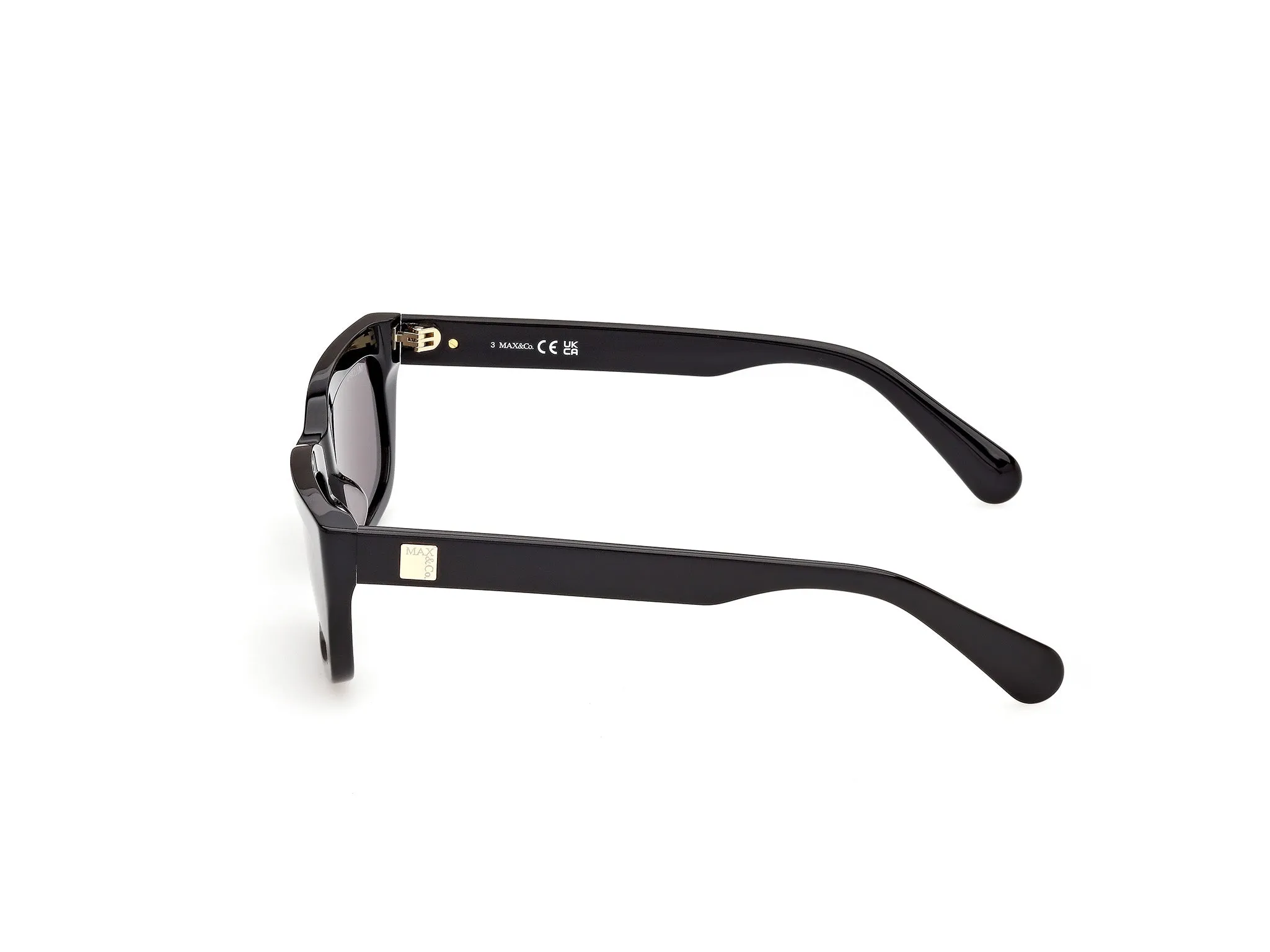 MAX&Co MO0175 01A Occhiali da sole Acetato Nero Fumo Squadrata Normale - immagine 3