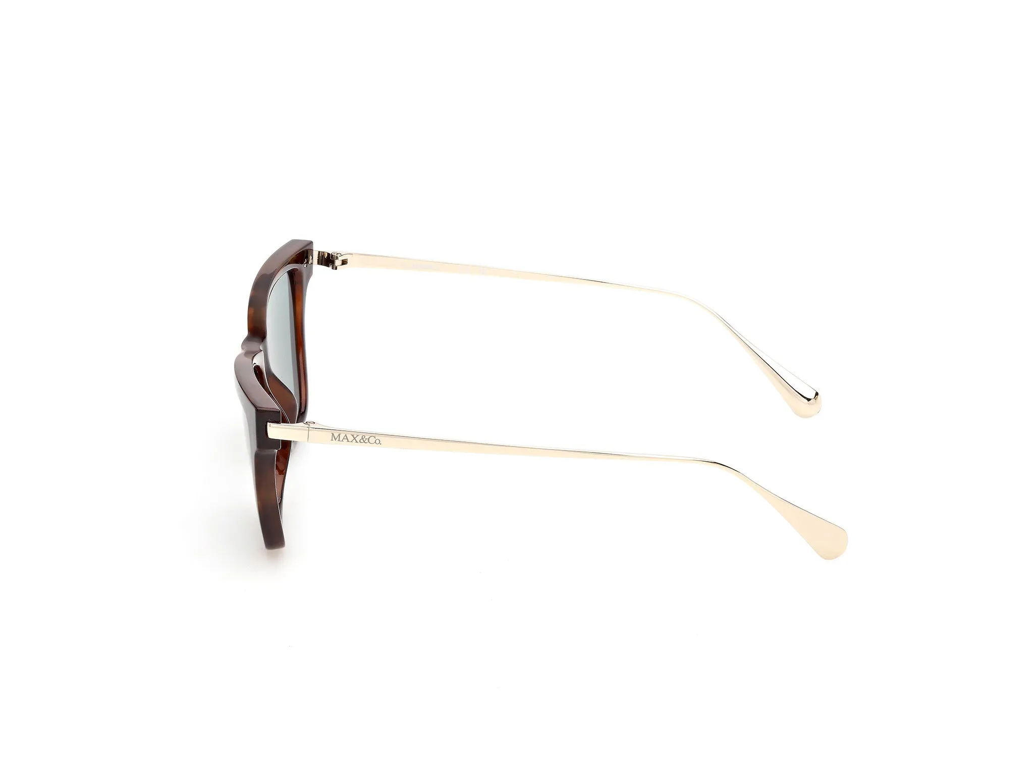 MAX&Co MO0174 53N Occhiali da sole Iniettato Havana Verde Cat Eye Normale - immagine 3