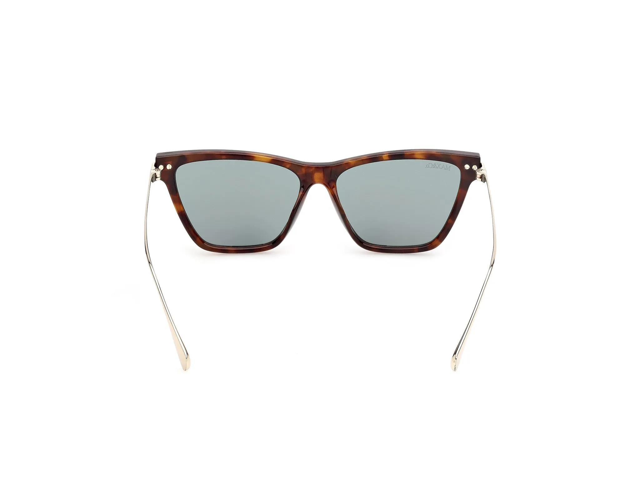 MAX&Co MO0174 53N Occhiali da sole Iniettato Havana Verde Cat Eye Normale - immagine 4