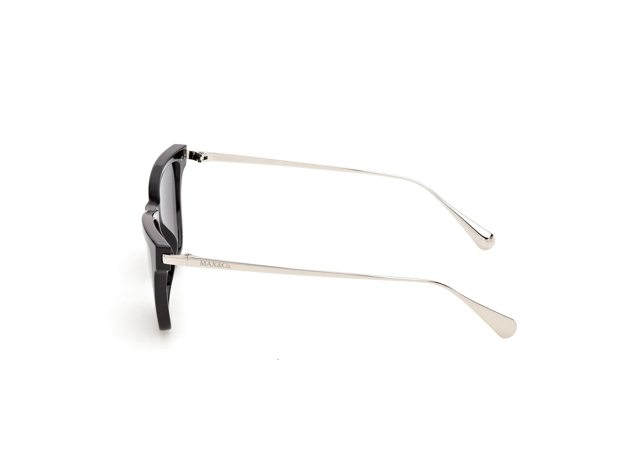 MAX&Co MO0174 01A Occhiali da sole Iniettato Nero Fumo Cat Eye Normale - immagine 3