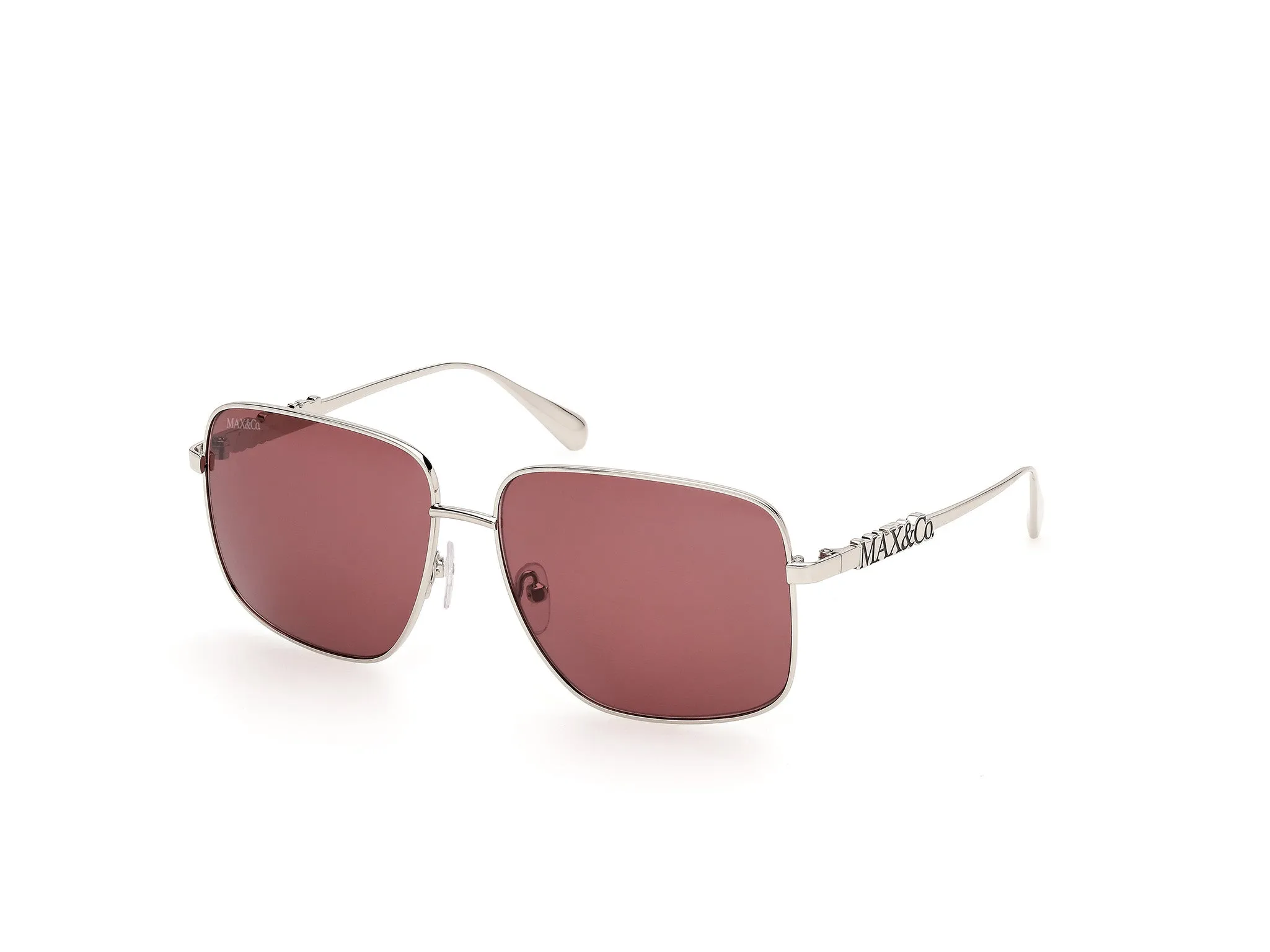 MAX&Co MO0170 16S Occhiali da sole Metallo Palladio Bordeaux Squadrata Normale - immagine 1