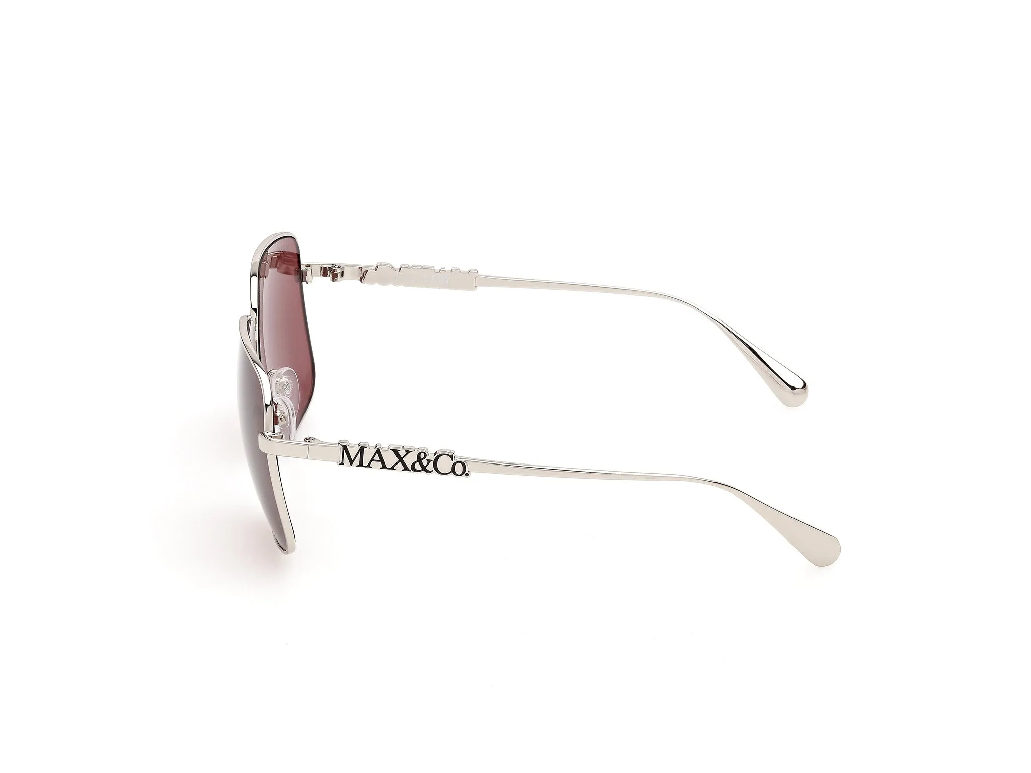 MAX&Co MO0170 16S Occhiali da sole Metallo Palladio Bordeaux Squadrata Normale - immagine 3