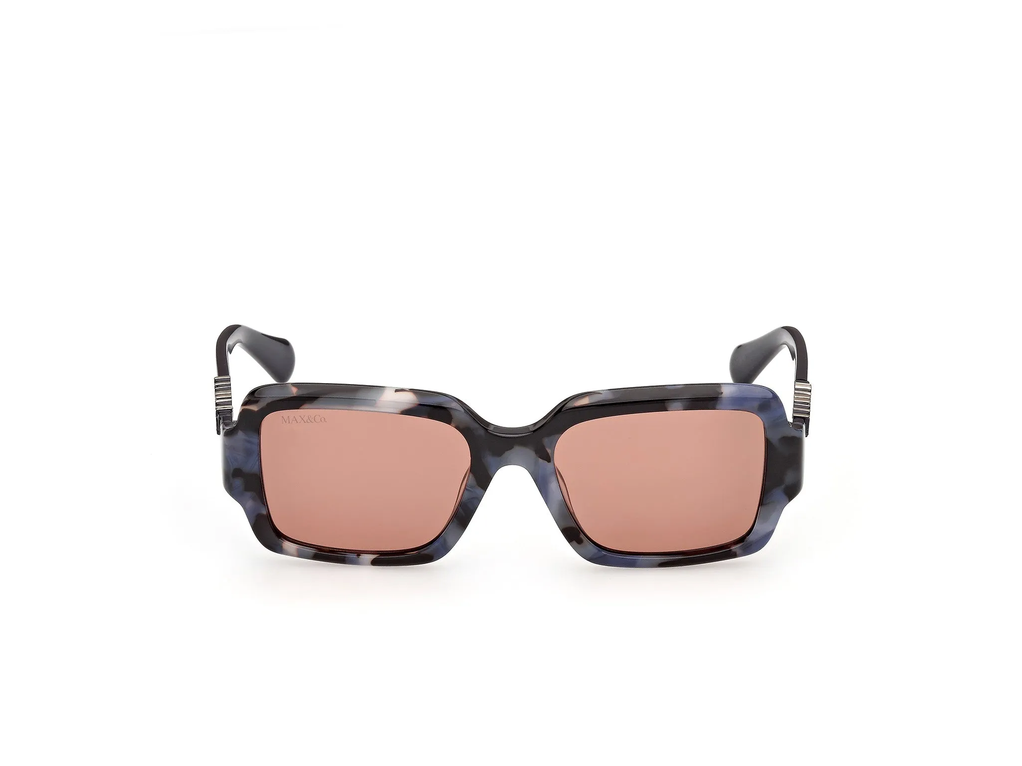 MAX&Co MO0168 55S Occhiali da sole Acetato Havana Bordeaux Squadrata Normale - immagine 2