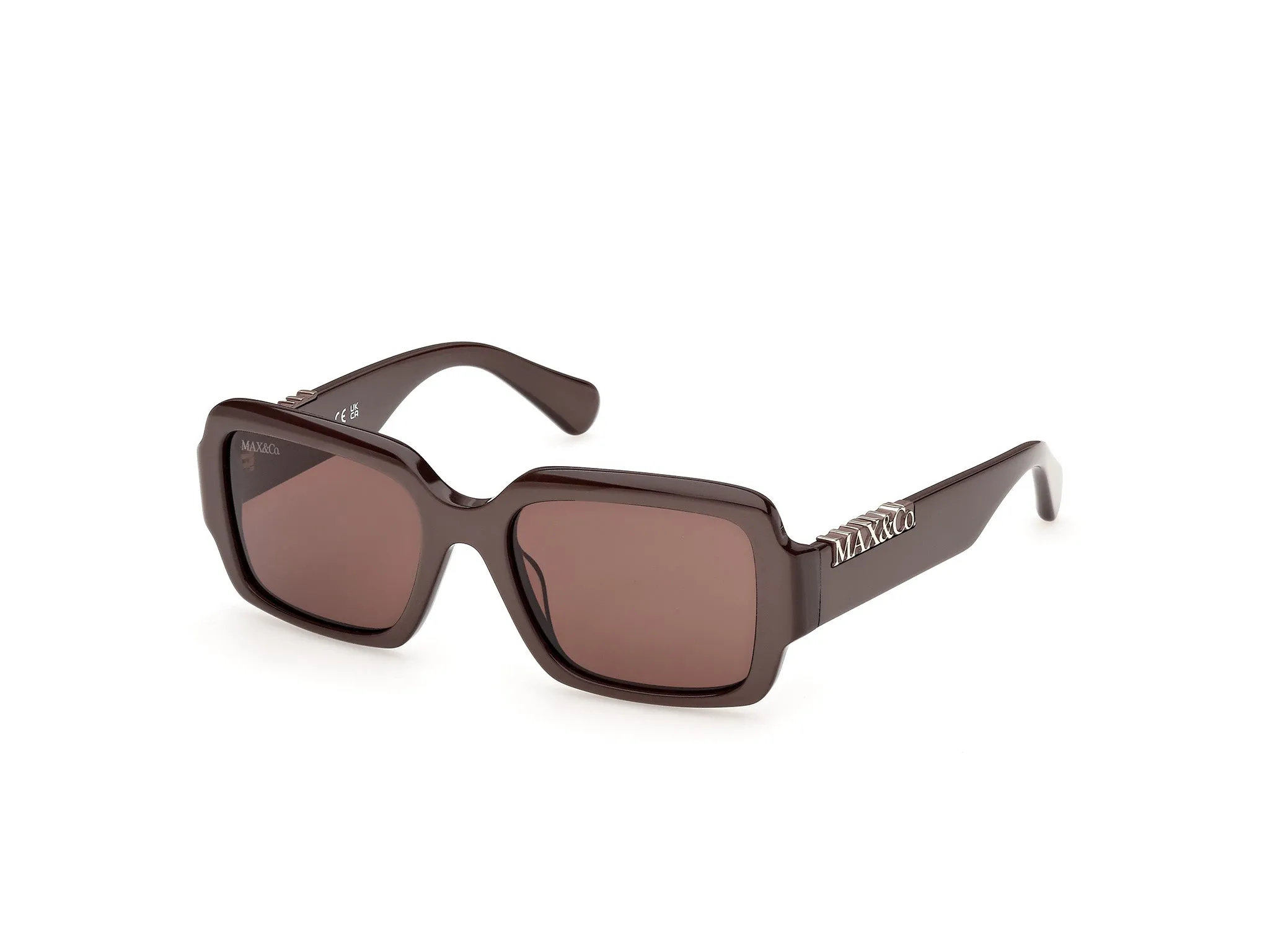 MAX&Co MO0168 50E Occhiali da sole Acetato Marrone Marrone Squadrata Normale - immagine 1