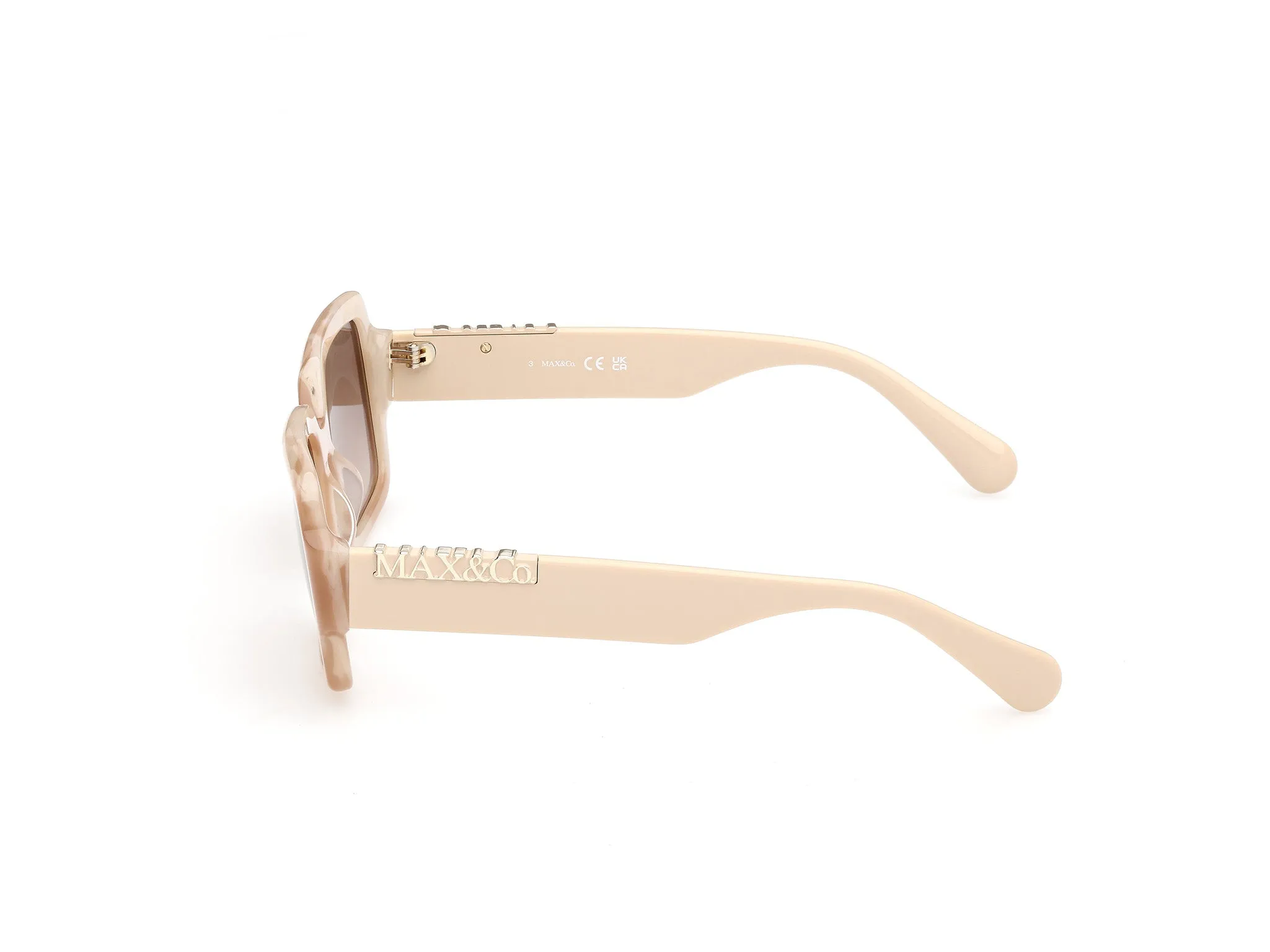 MAX&Co MO0168 59F Occhiali da sole Acetato Beige Marrone Squadrata Normale - immagine 3