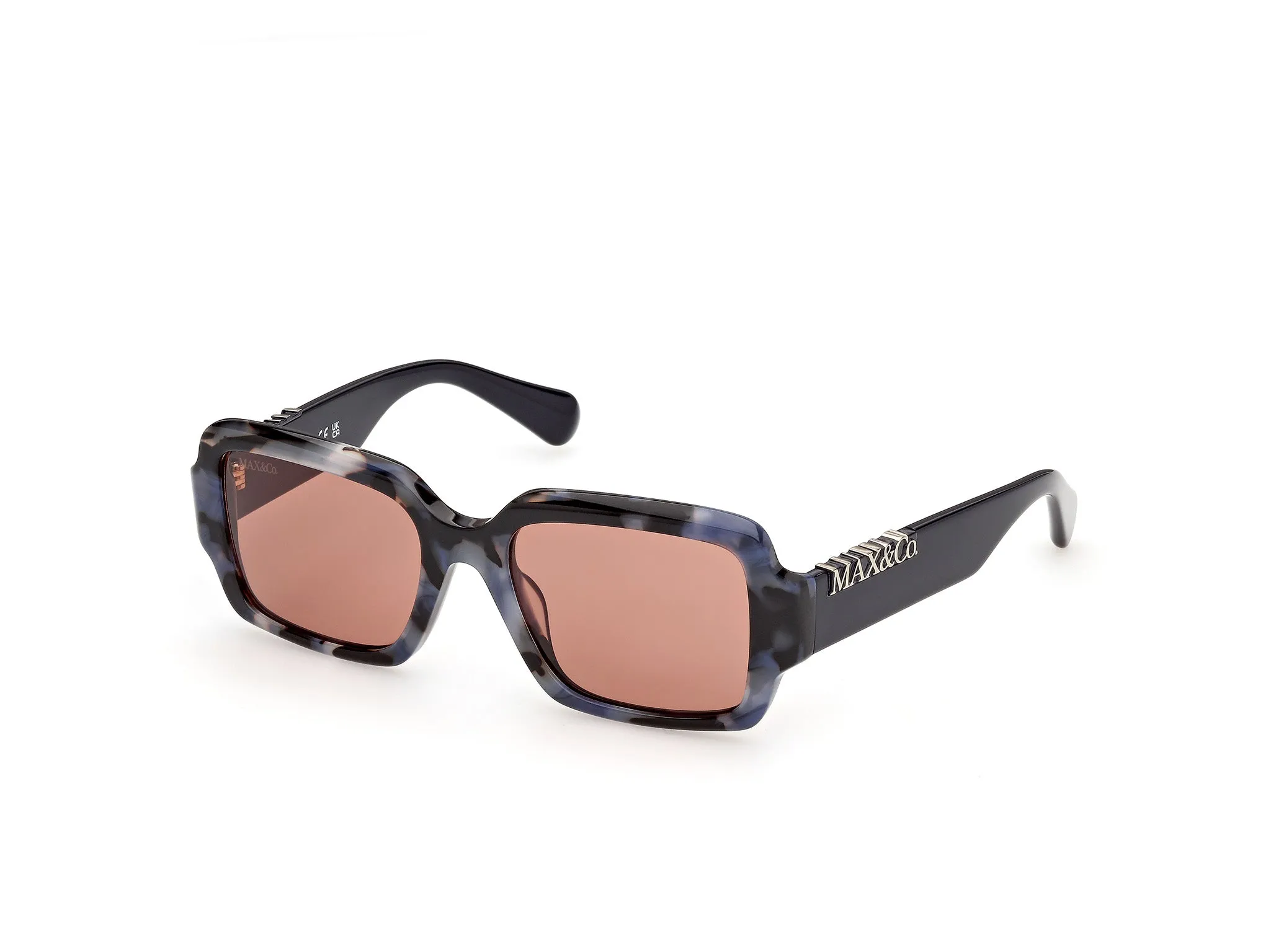 MAX&Co MO0168 55S Occhiali da sole Acetato Havana Bordeaux Squadrata Normale - immagine 1