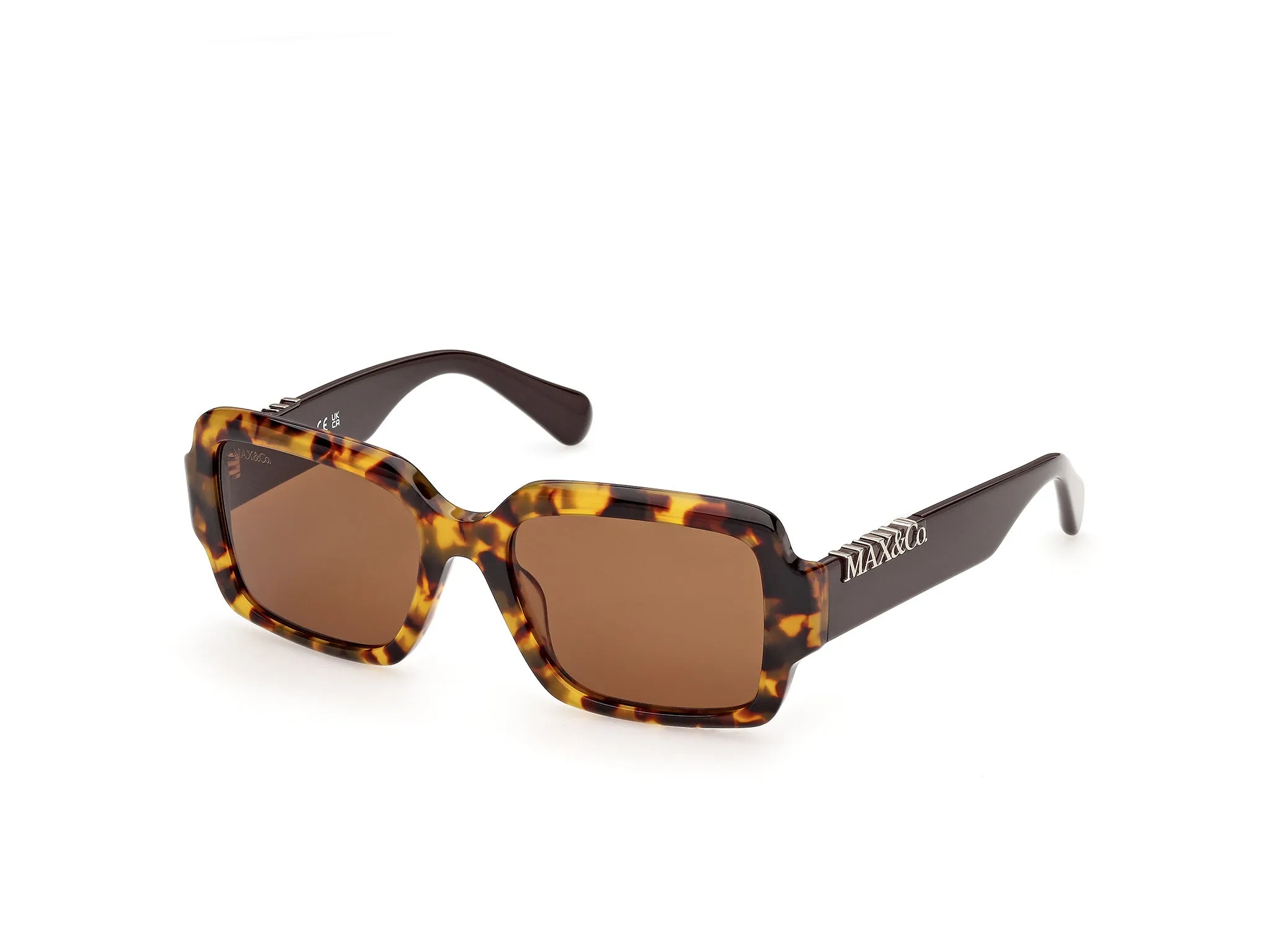 MAX&Co MO0168 53E Occhiali da sole Acetato Havana Marrone Squadrata Normale - immagine 1