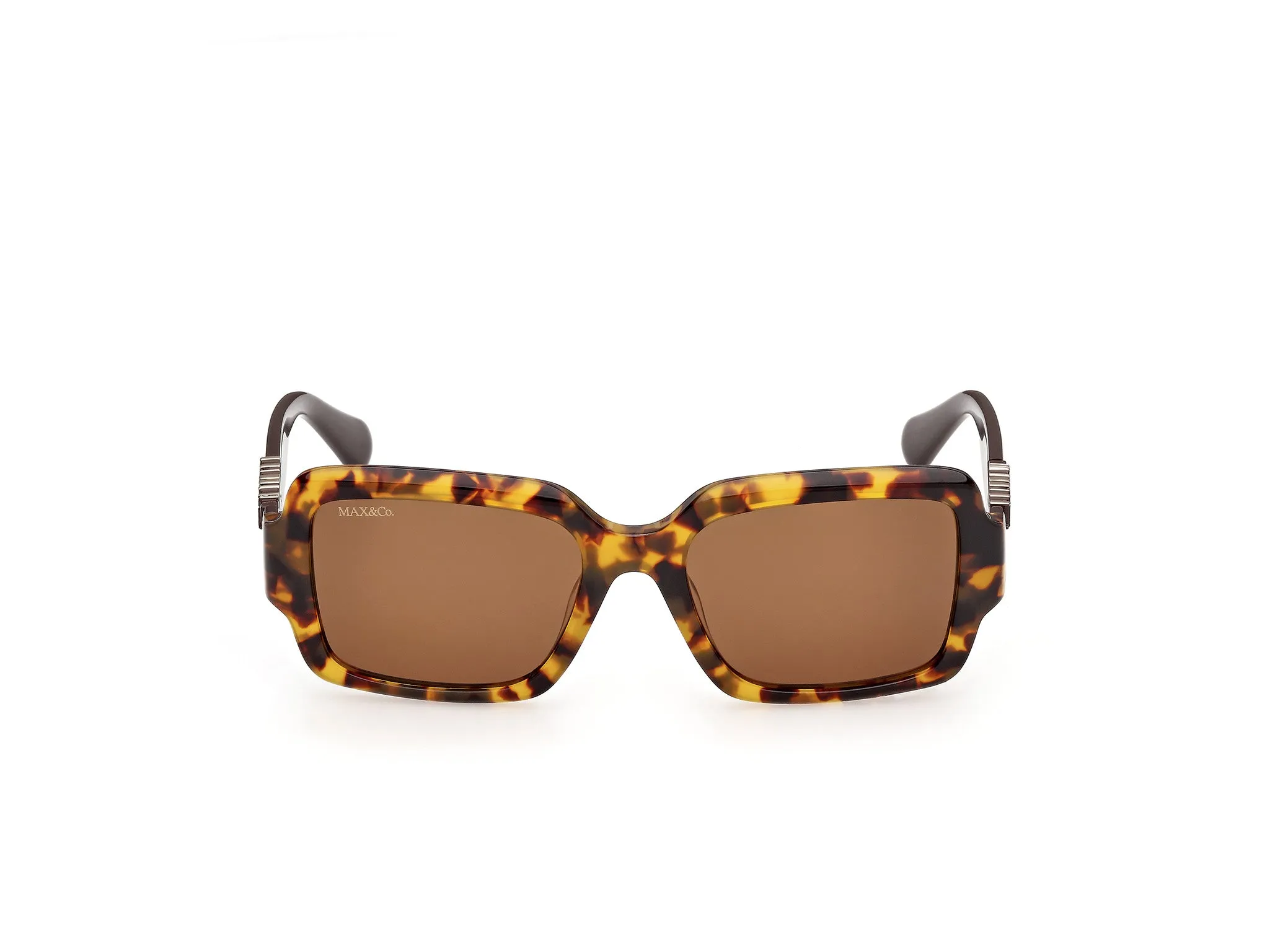 MAX&Co MO0168 53E Occhiali da sole Acetato Havana Marrone Squadrata Normale - immagine 2