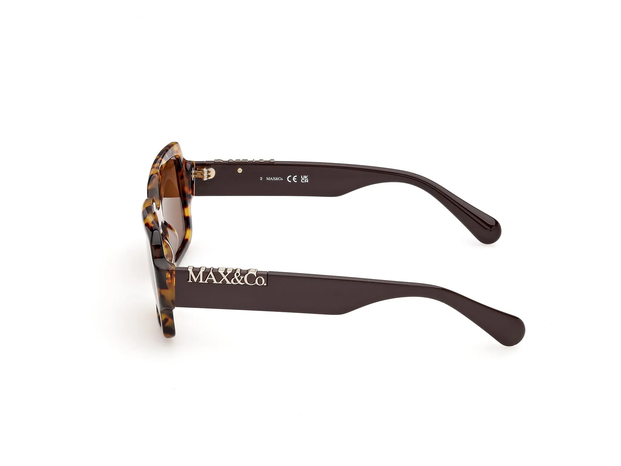 MAX&Co MO0168 53E Occhiali da sole Acetato Havana Marrone Squadrata Normale - immagine 3